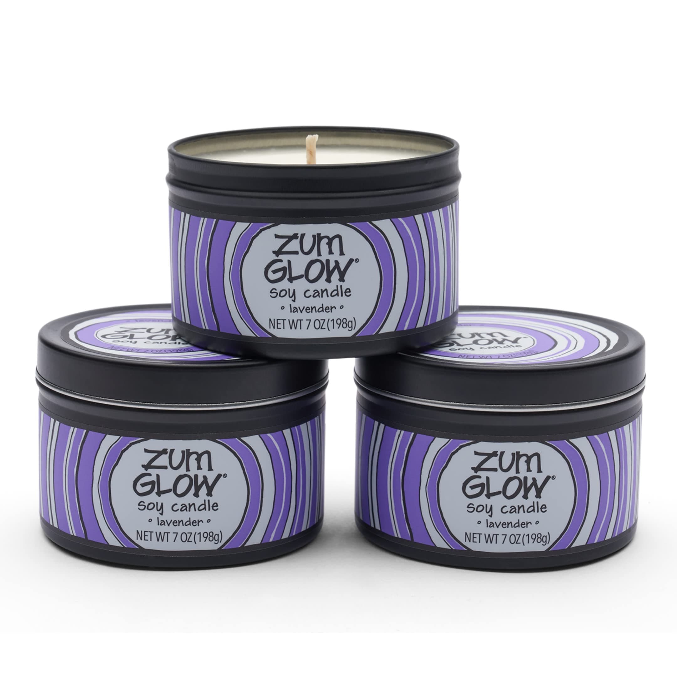 Zum Glow Soy Candle - Lavender - 7 oz (3 Pack)