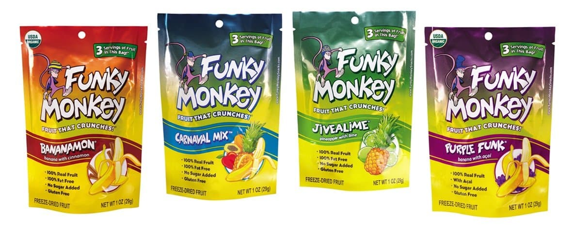 Funky Monkey Snacks Variety Pack, Freeze-Dried Fruit, 1-Ounce Bags (Pack of 12)