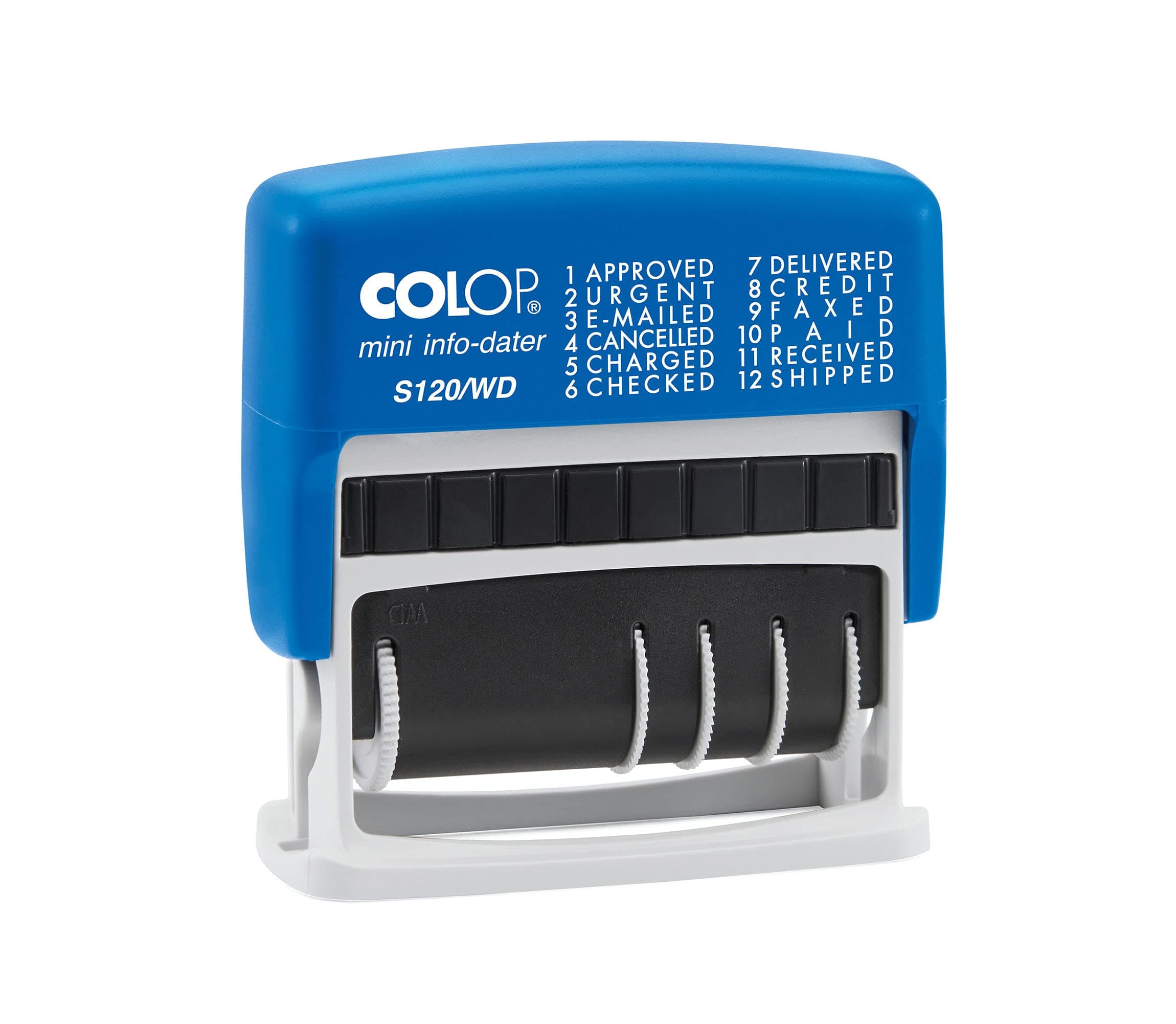 COLOP S120/WD with Date- Rubber Stamp/Self Inking Stamp (Multi Phrase in-Built)