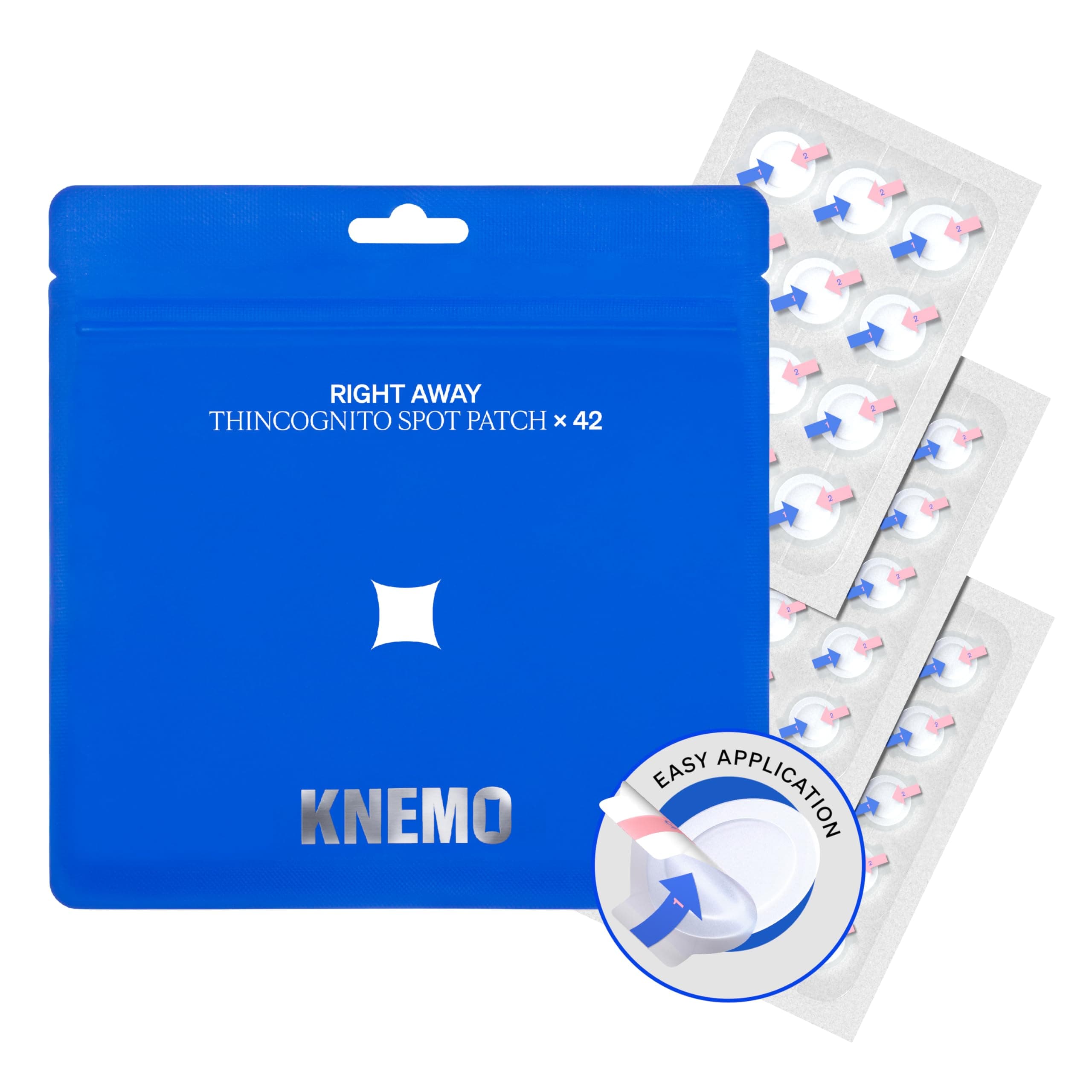 KNEMO Right Away Thincognito Invisible Spot Patch - Absorbing Hydrocolloid Pimple Patch for Face, Blemishes, Zits, Acne, Breakouts Spot Treatment for Skin Care, 2 Sizes (42 Count)