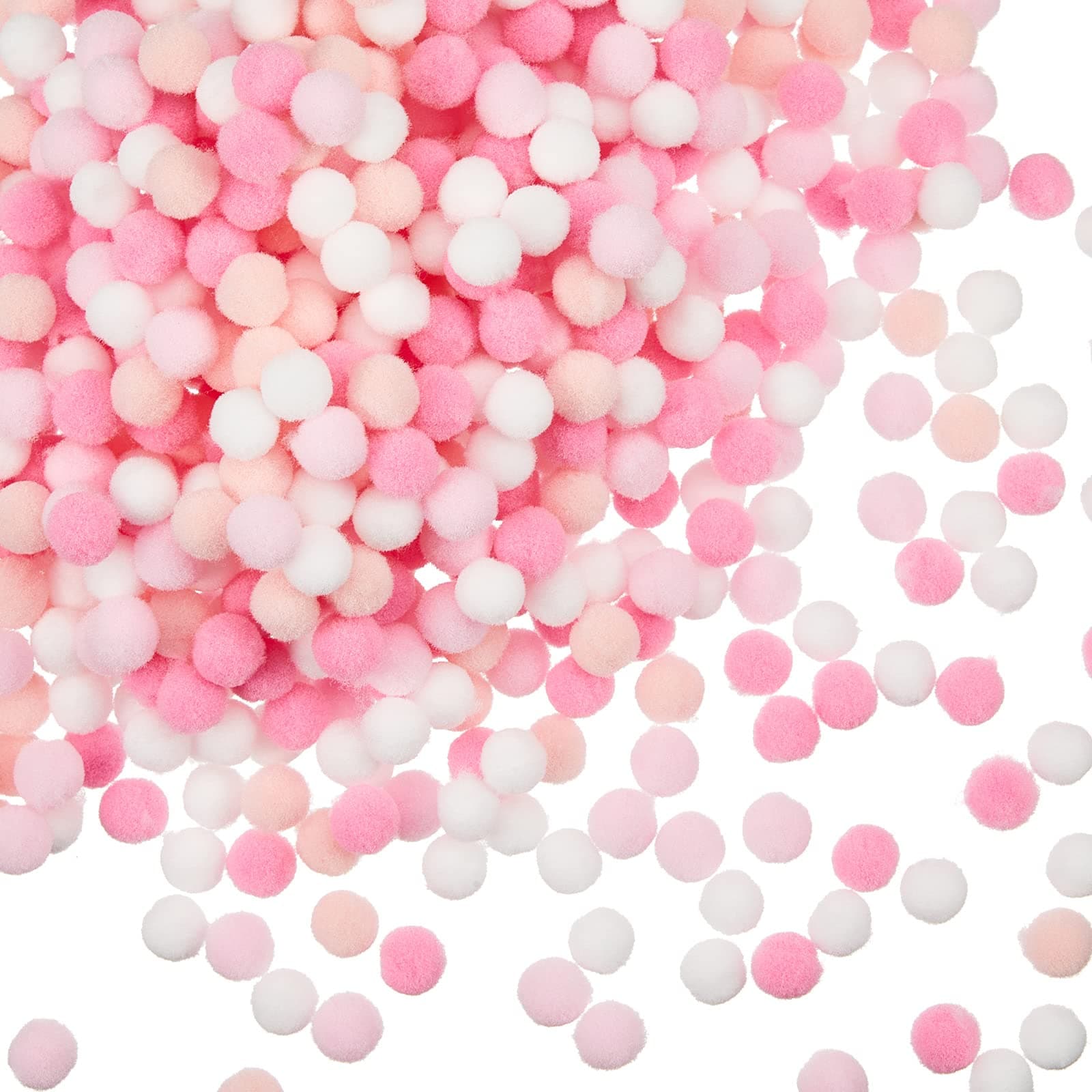 2000 Pieces Mini Pink Pom Poms 0.4 Inch Craft Pom Poms Balls Fluffy Puff Balls Multicolor Rainbow Fuzzy Pompom for DIY Creative Decorations Project Hobby Supplies Felting Garland,Valentine‘s Day Gift