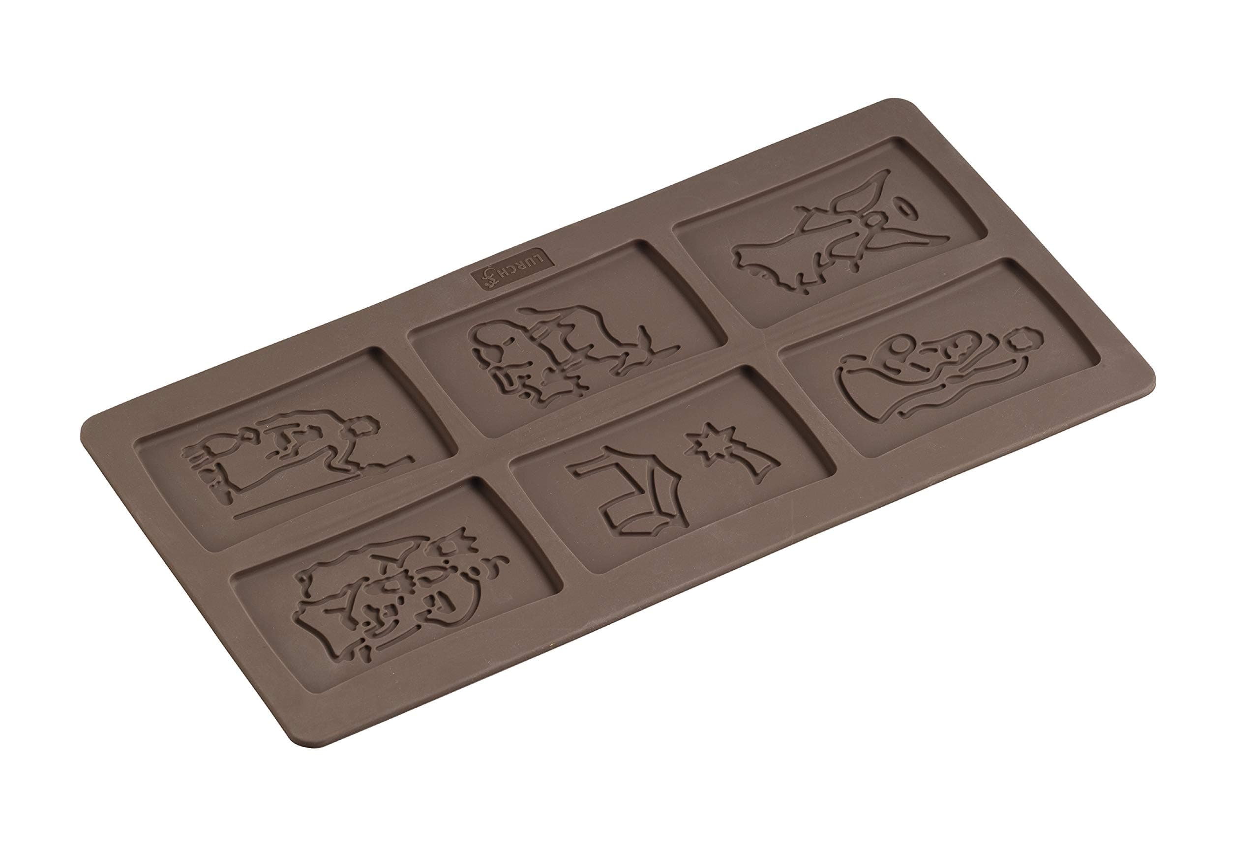 LURCH Germany Flexiform Silicone Spekulatius Nativity Cookie Silicone Mold 5.9 x 11.8 Inch - Brown
