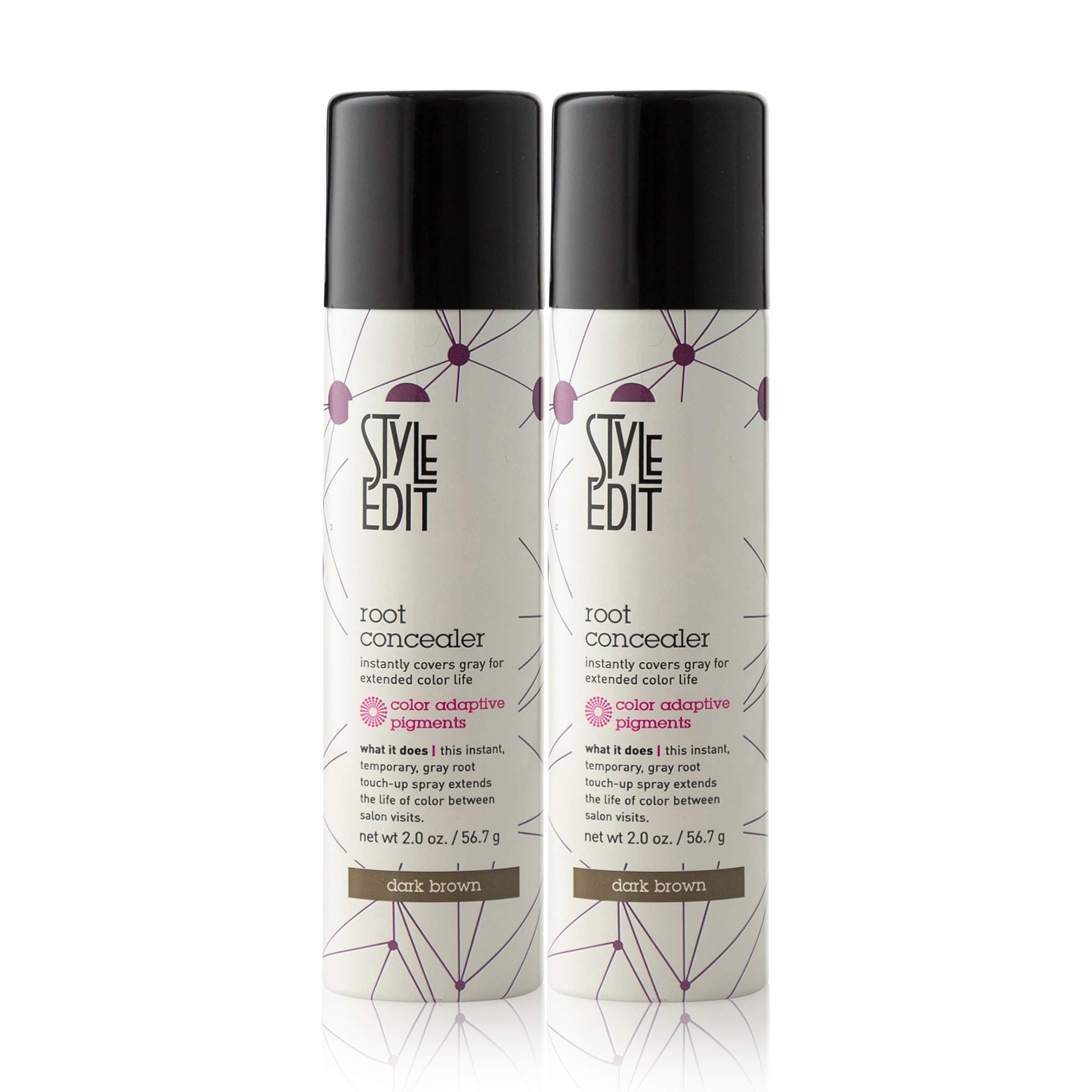 Style Edit Root Touch Up Spray | Temporary Hair Color for Gray Roots and Thinning Hair | Salon-Quality, Transfer-Resistant Hair Concealer | Dark Brown, 2 oz