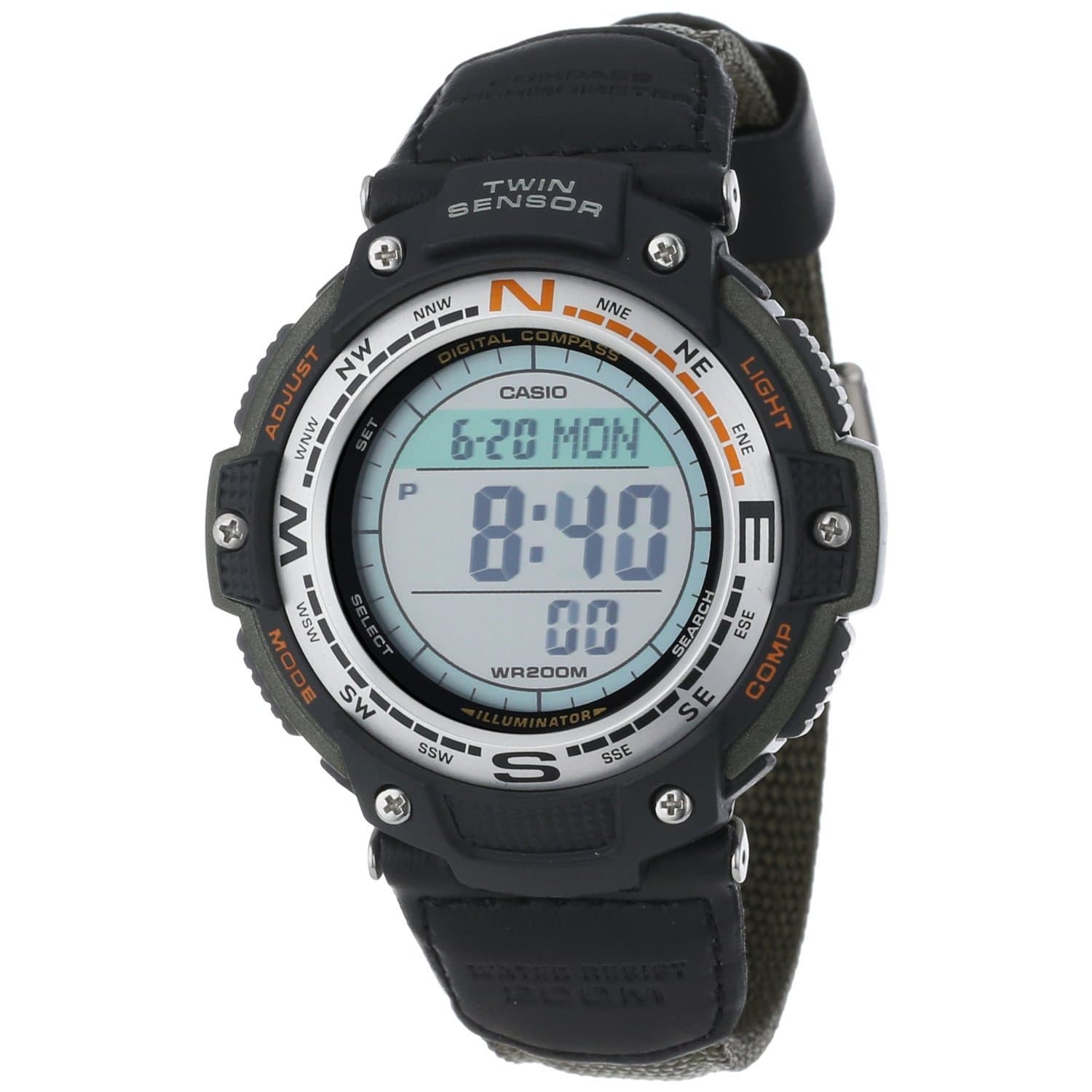 Casio SGW100 Series | Digital Watch & Compass | 200M WR | 100 SEC Stopwatch | Twin Sensor for Direction & Temperature | Low Temp Resistant | World Time | Auto Calendar | Multi Alarm