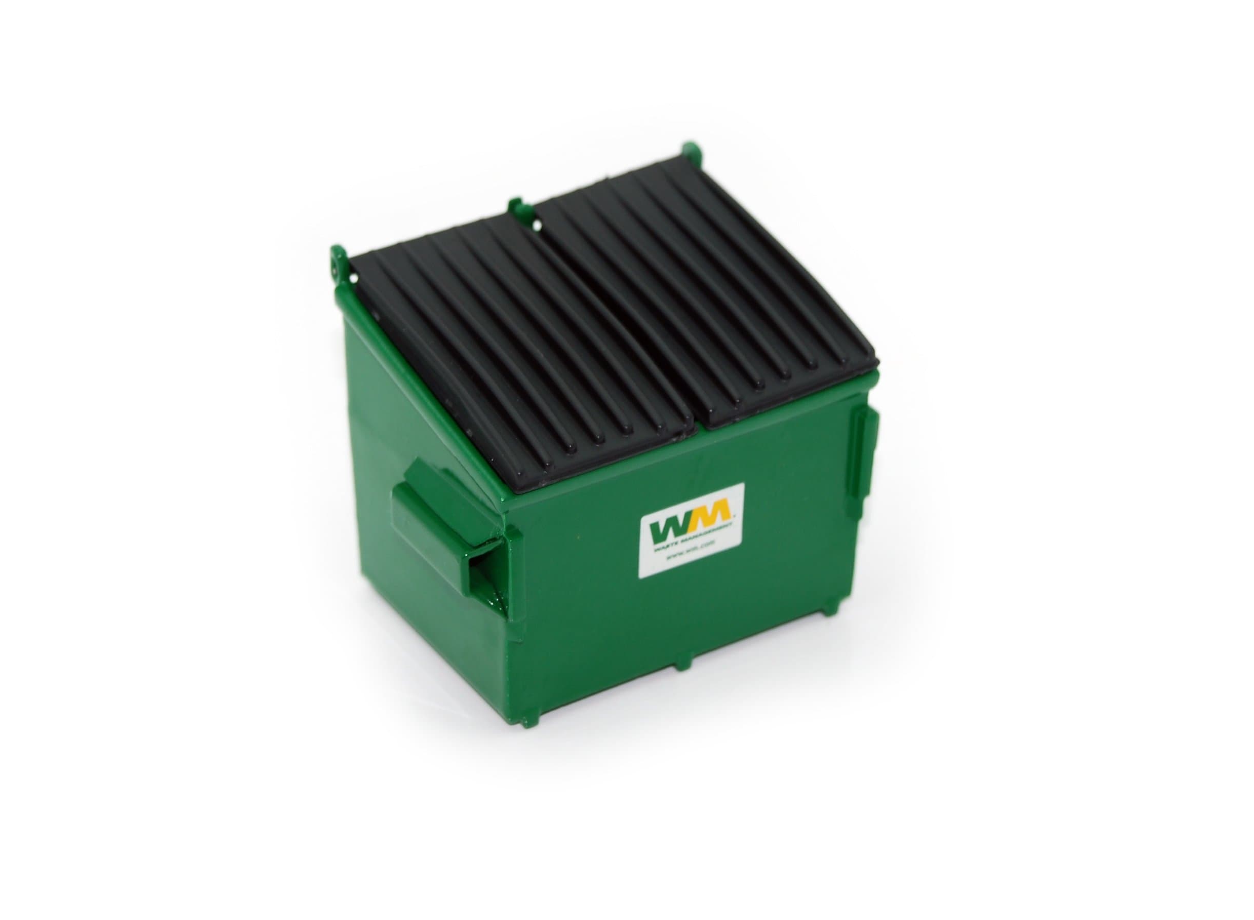 White and Green Waste Management Refuse Bin