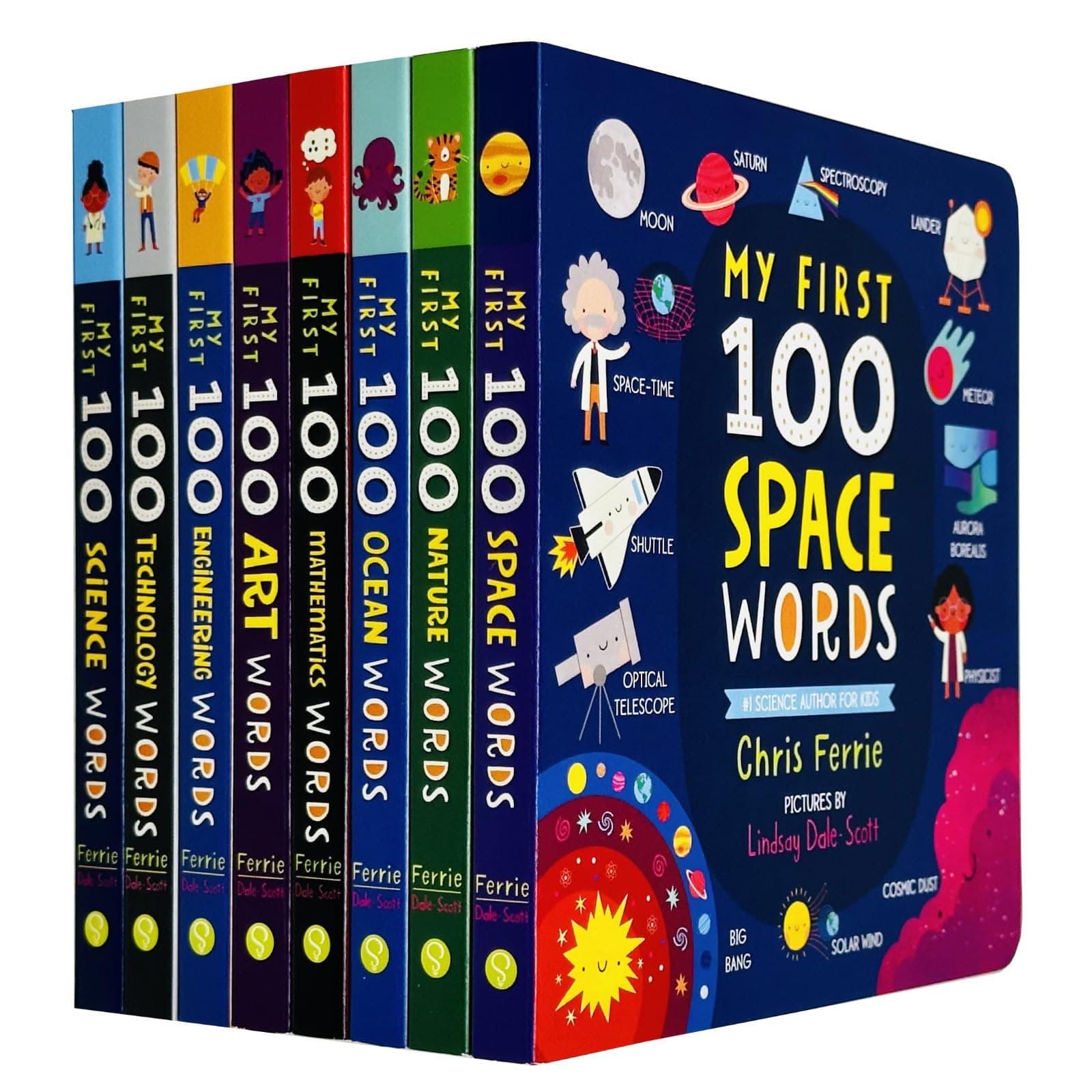 My First STEAM + Words Library 8 Book Collection Boxed Set By Chris Ferrie (100 Science Words, Technology Words, Engineering Words,Art Words,Mathematics Words,Ocean Words,Nature Words, Space Words)
