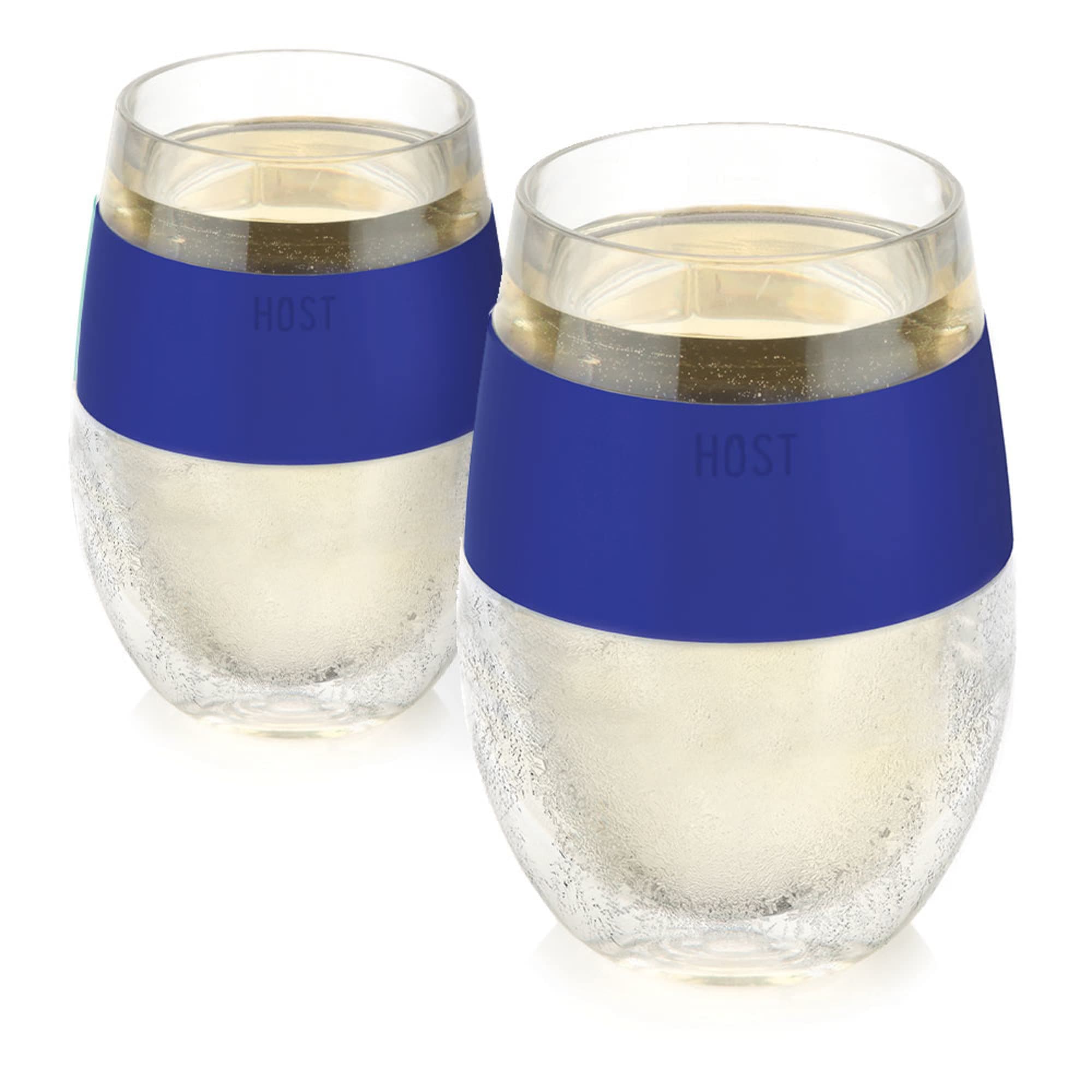 Host Wine Freeze Cooling Cups, Blue (Set of 2)