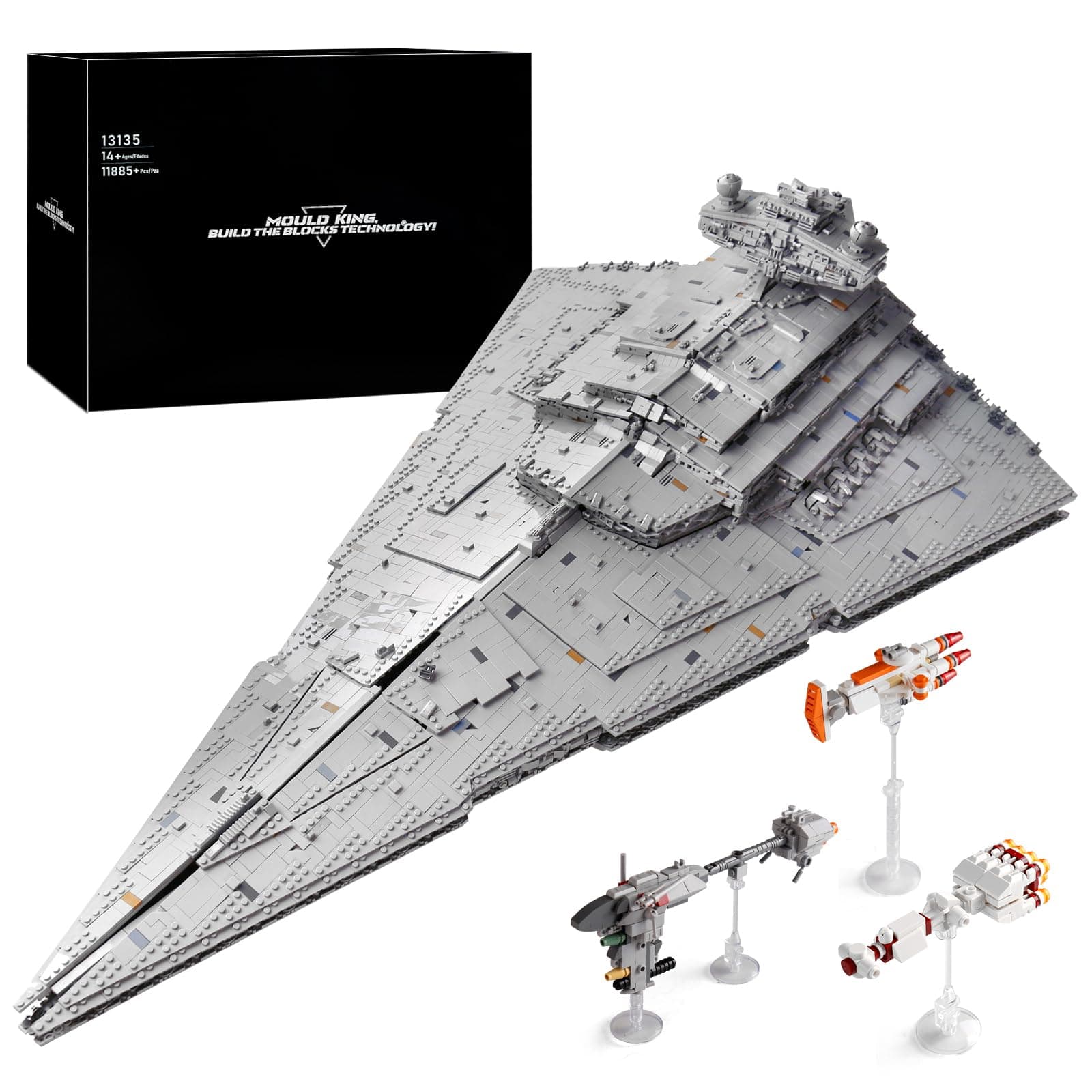 13135 Super Star Destroyer Model, Imperial-Class I Star Destroyer Building Toy, 11885+Pcs Collectible Buildable Highly Detailed Starship Construction Set Build and Play Awesome Toy Building Kit
