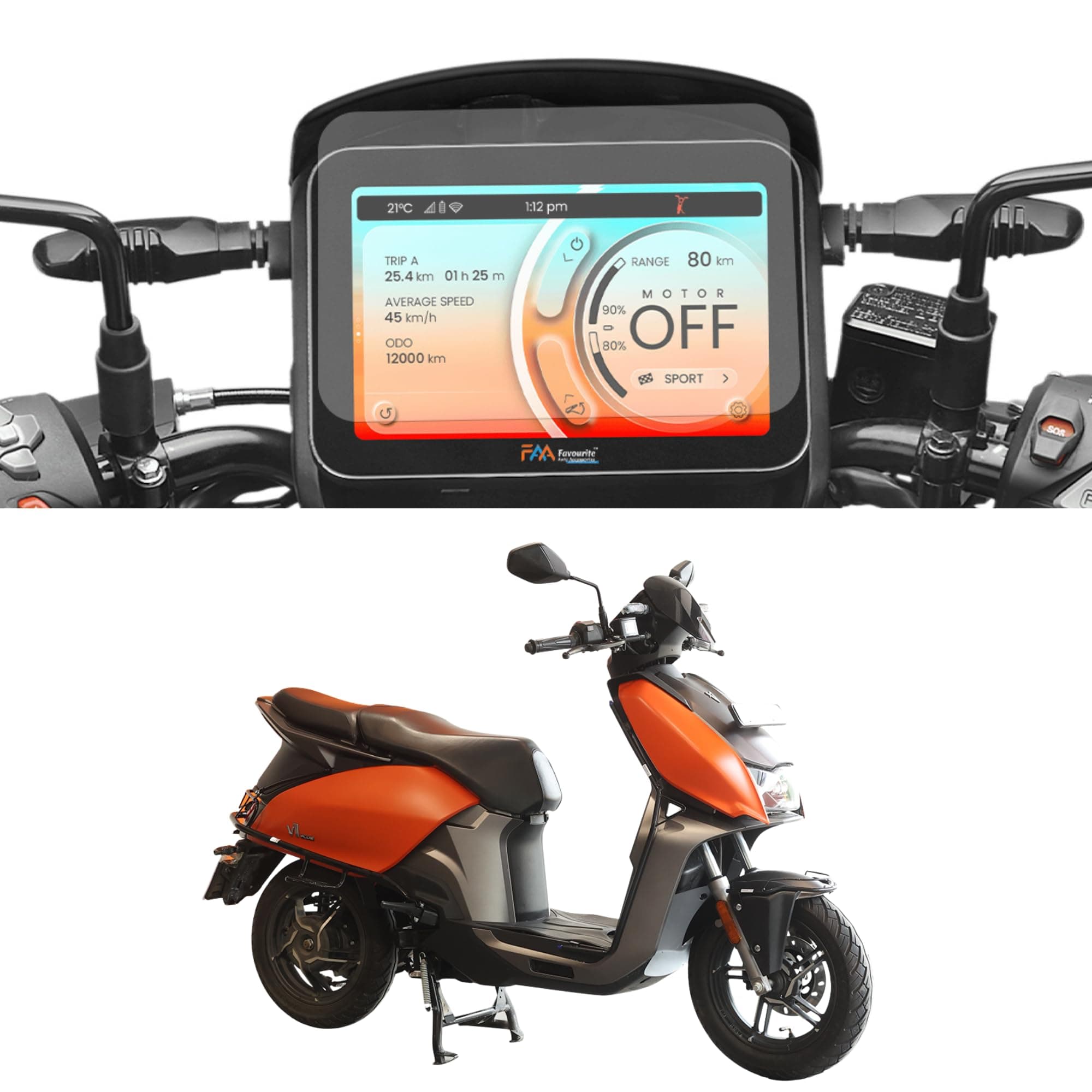 Favourite Auto Accessories Unbreakable Glossy Screen Protector for Hero Vida V1 & V1 PRO