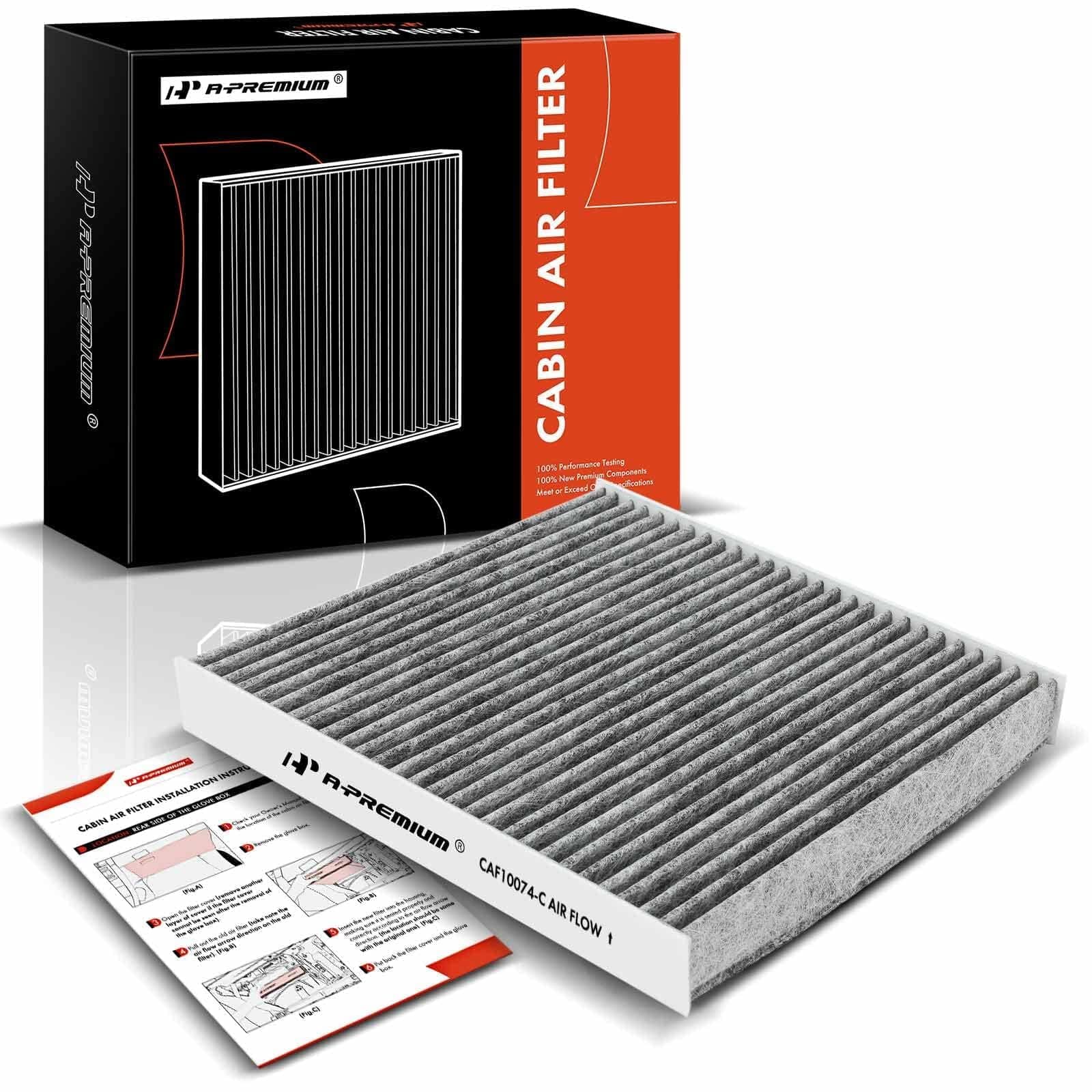 A-Premium Cabin Air Filter with Activated Carbon Compatible with Lexus Models - GS200T, GS350, GS450H, IS200T, IS250, IS300, IS350, IS500, RC200T, RC300, RC350, GS F