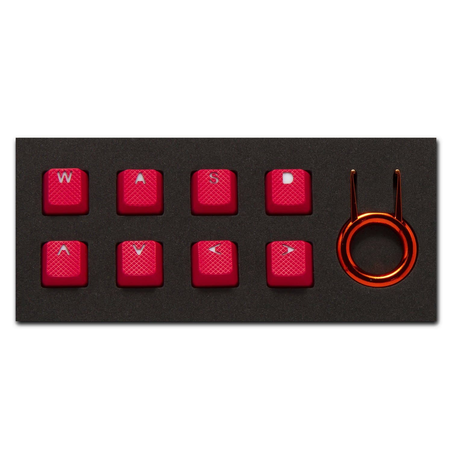 Tai-Hao 8 Key (WASD + 4 Arrows) Red ABS Doubleshot Rubber Keycap Set