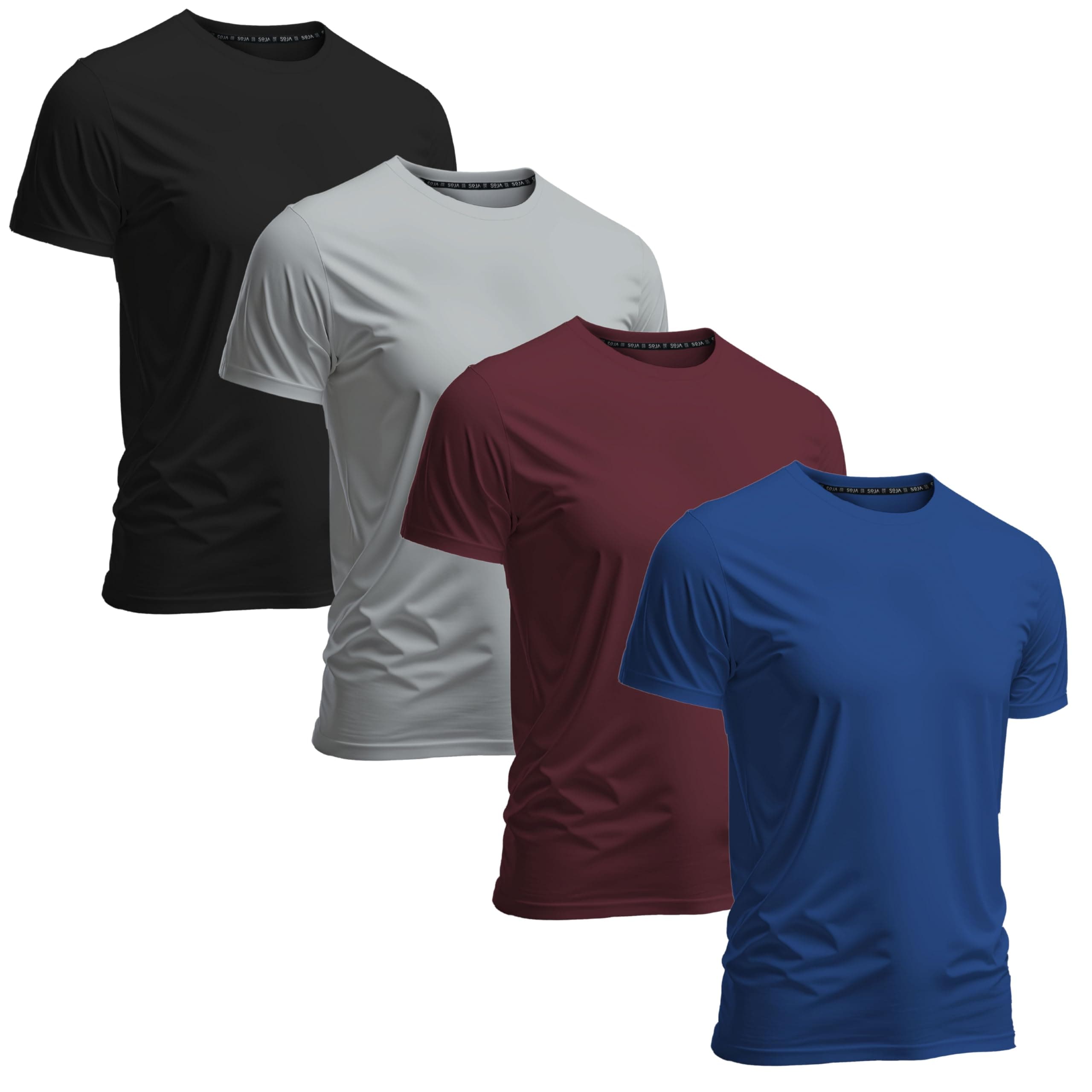 Men's Athletic Workout T-Shirts (Dry Fit, 4-Pack) Moisture Wicking Performance Activewear Gym, Yoga, & Running Tees