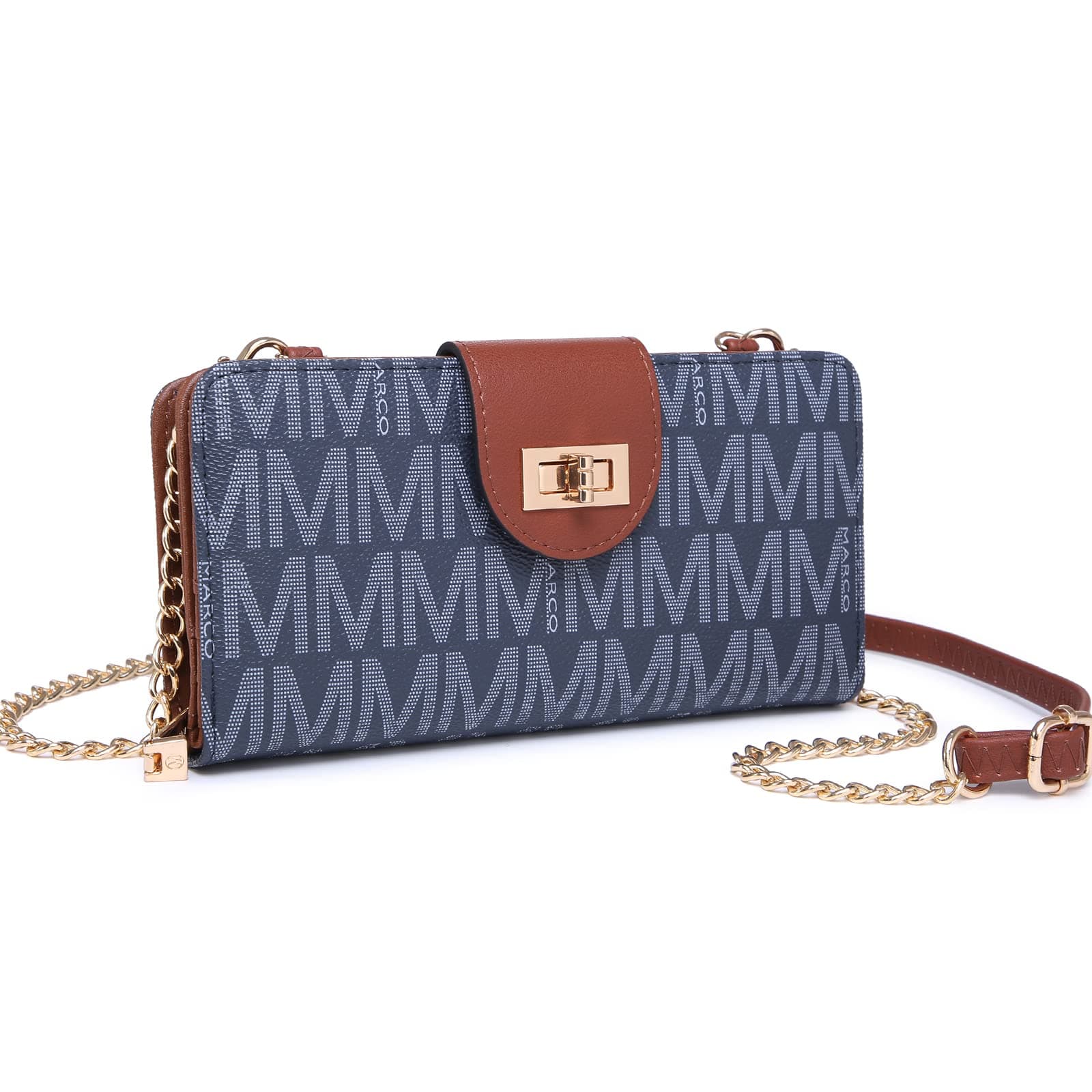 MKP コレクション レディース ファッション スモール クロスボディ ショルダーバッグ 携帯電話 ジップ ウォレット 財布 ハンドバッグ クラッチ クレジット カード ホルダー チェーンストラップ付き