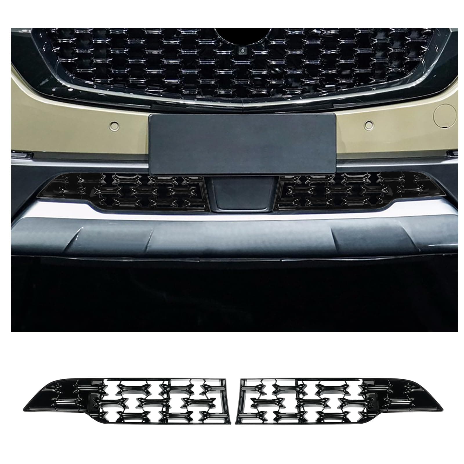 CDEFG 2023 2024 2025 2026 CX-50 Front Grill Mesh Inserts Trims CX50 Front Grille Guard for 2023-2026 Mazda CX-50 Car Exterior Accessories ABS Material, 2PCS (for 2023-2026 CX-50 Front Grills)