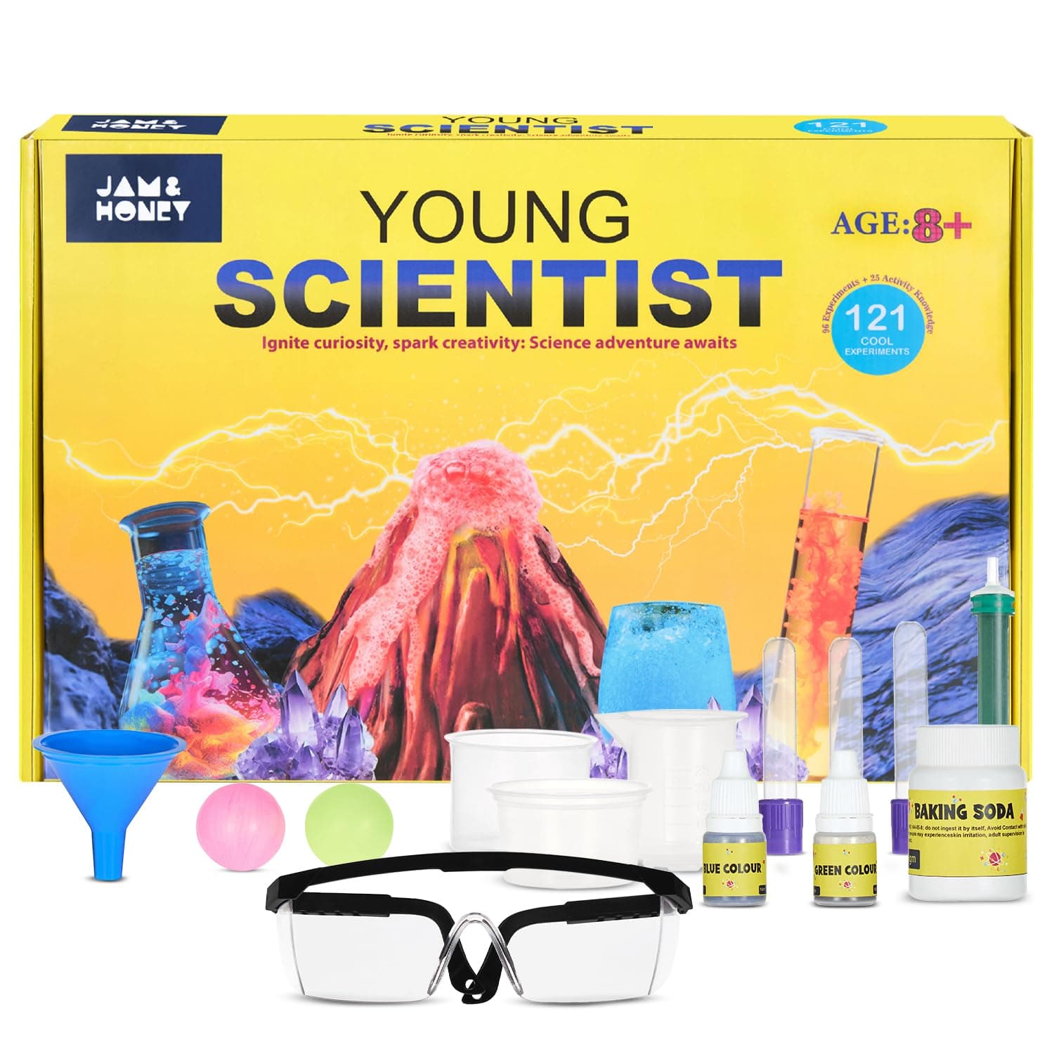 Amazon Brand - Jam & Honey Young Scientist Ultimate Science Kit for Boys and Girls | Over 120 Experiments | STEM Learning | Age 8+ | Birthday Gift | Toy for Kids
