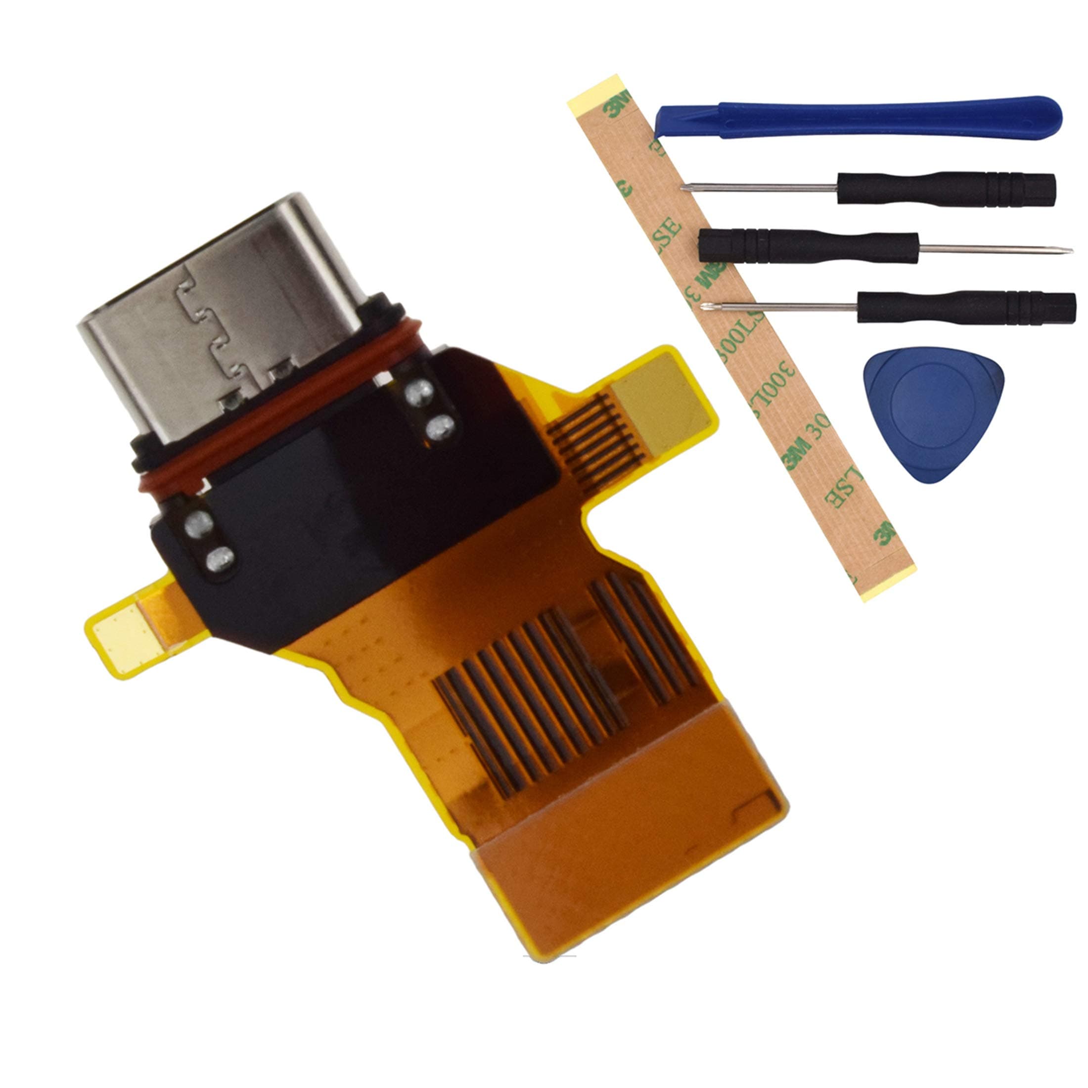 G8141 Charging Port +Waterproof Rubber Ring Flex Cable Replacement for Sony Xperia XZ Premium G8142