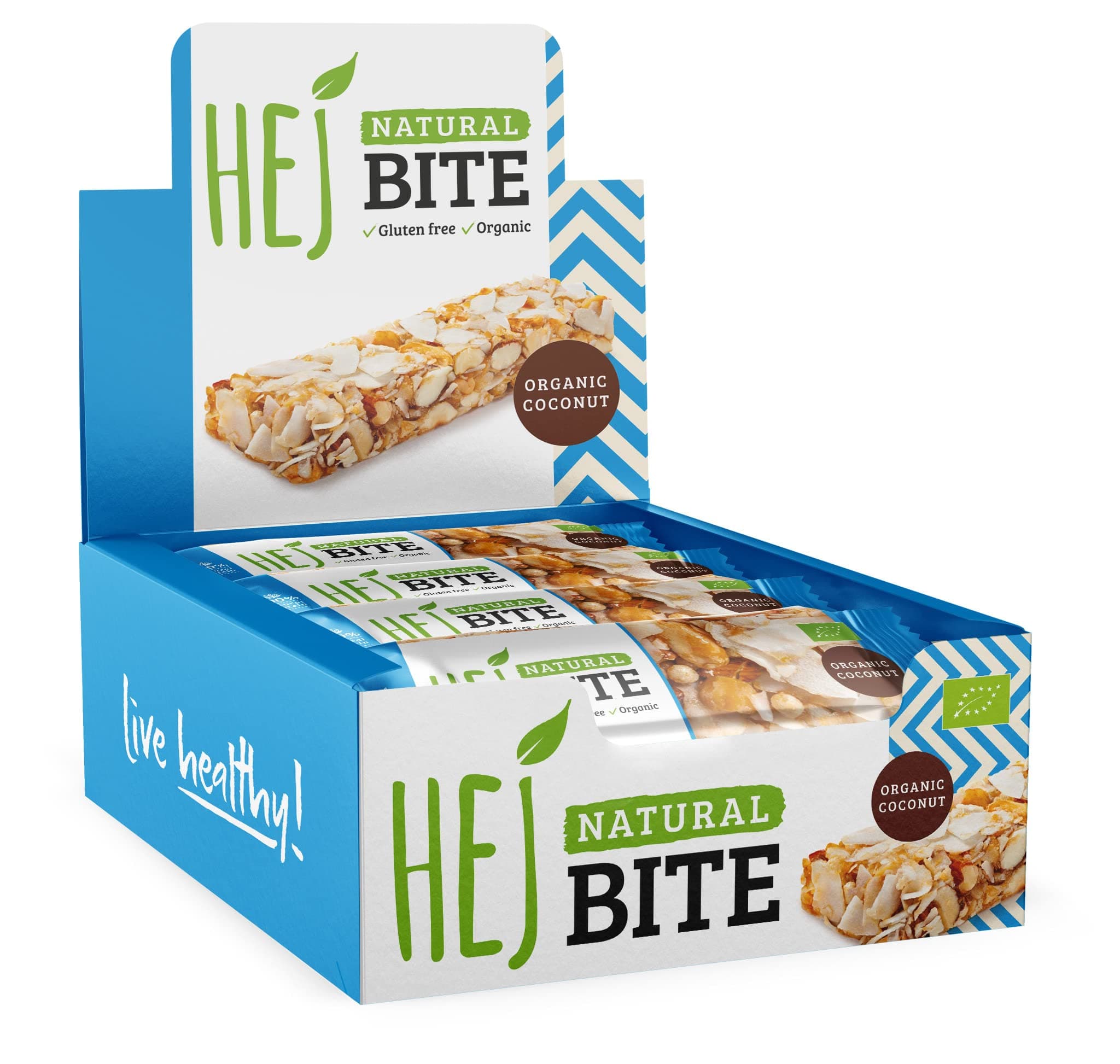 HEJ Natural Bite 12x40g Organic Coconut