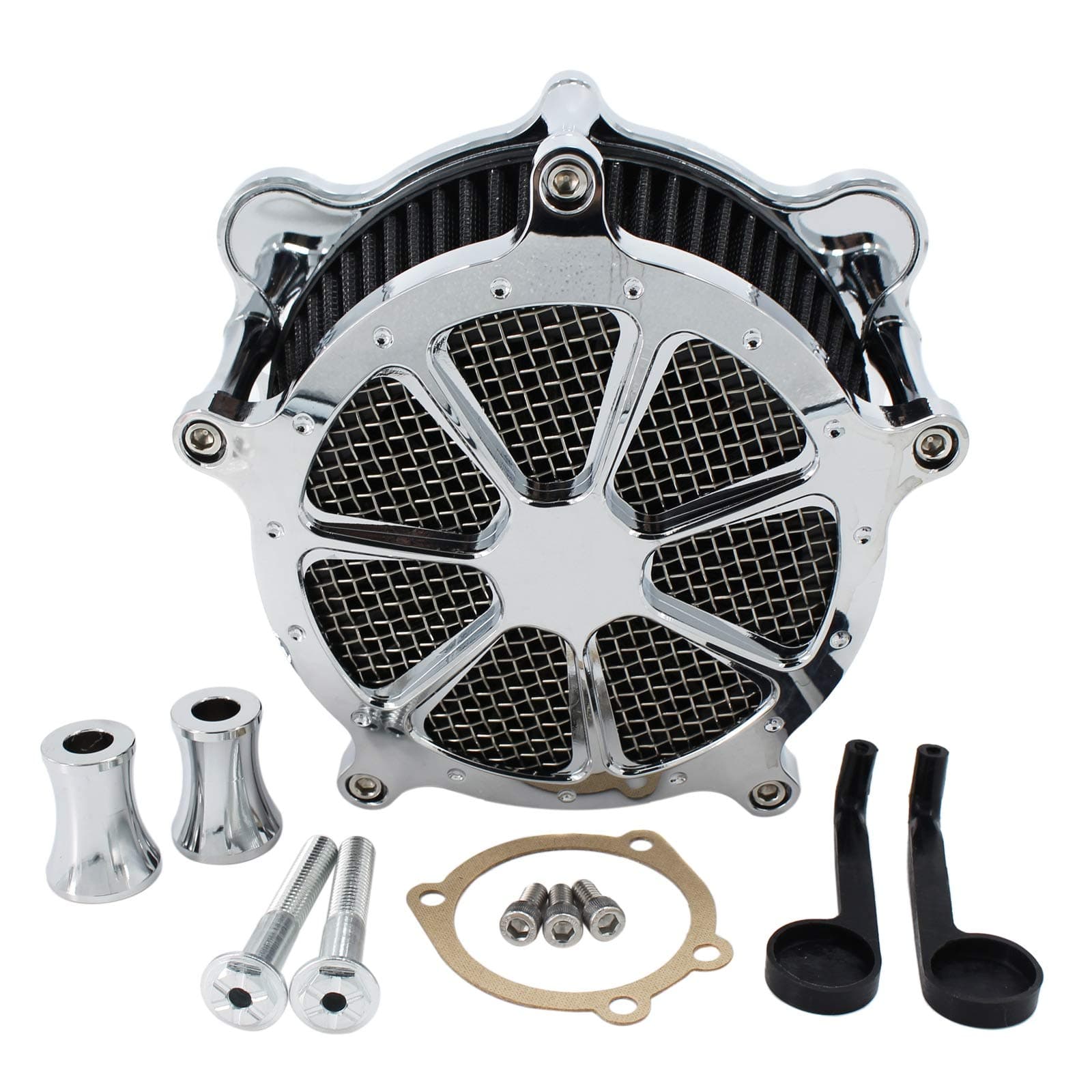Chrome Air Cleaner Intake Filter Venturi Cut for Touring Road King Street Glide 93-2007 Dyna FXR Twin Cam EVO Softail FXST FXSB 1993-2015
