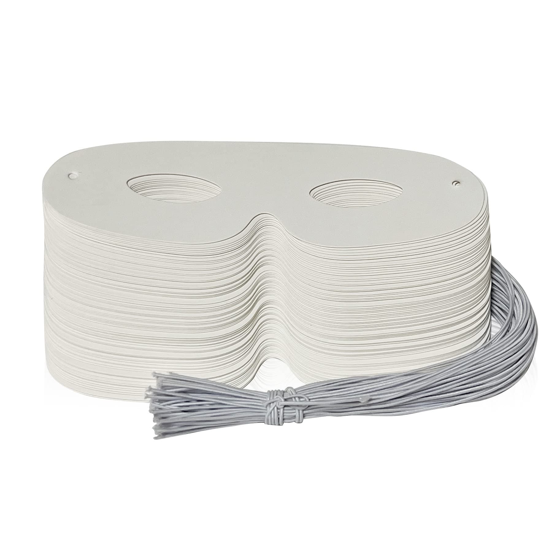 Lependor 72 Pack White Paper Eye Masks, Plain Masquerade Mask DIY Blank Masks Decorate for Costume Party, Halloween Party - 72 Packs