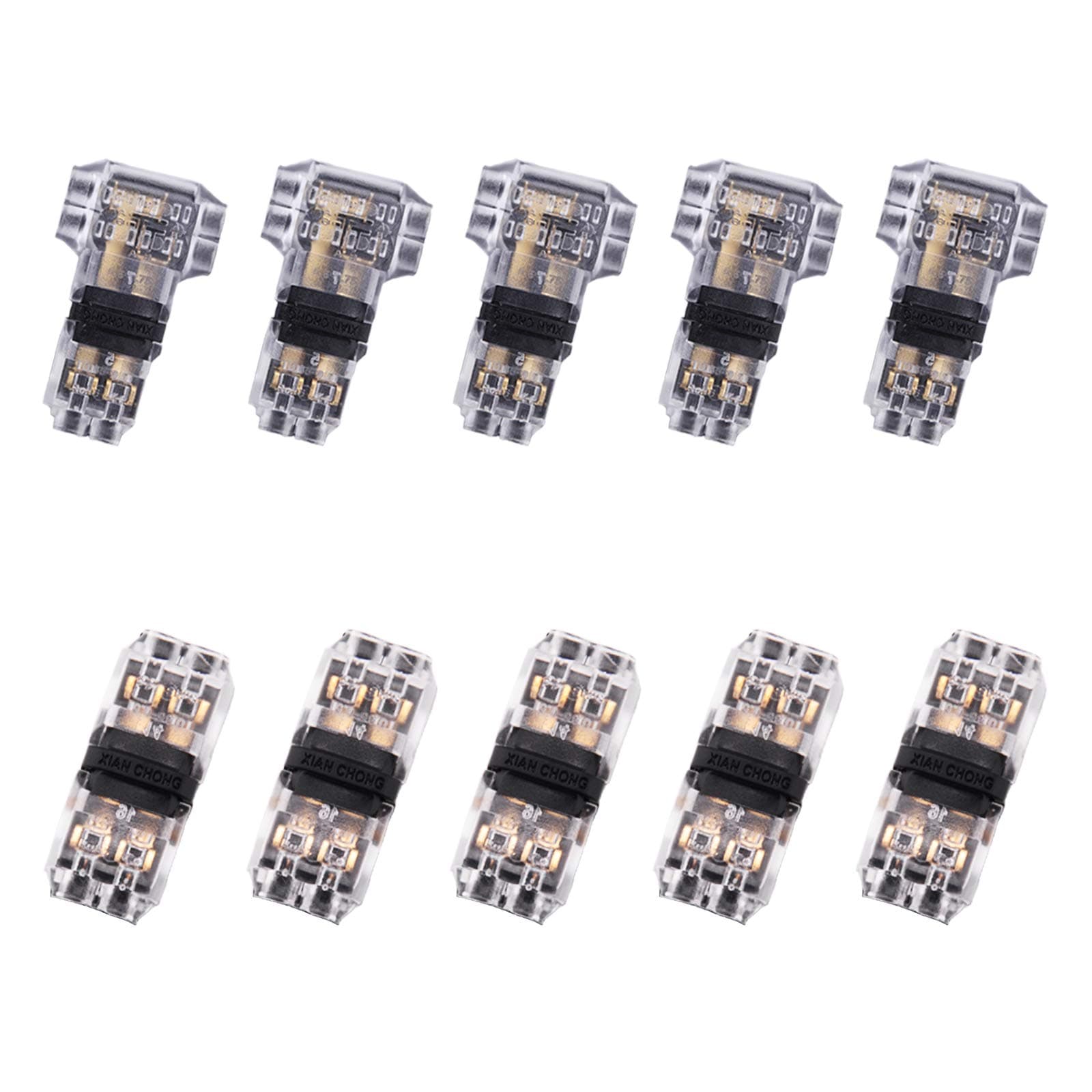 Brightfour Quick Splice Wire Connector - T Type Dual Way I Type Dual Way Solderless Connectors - Compatible with 24-20 AWG Cable for Tight-Fitting Automotive Uses (10 Pack Assortments)