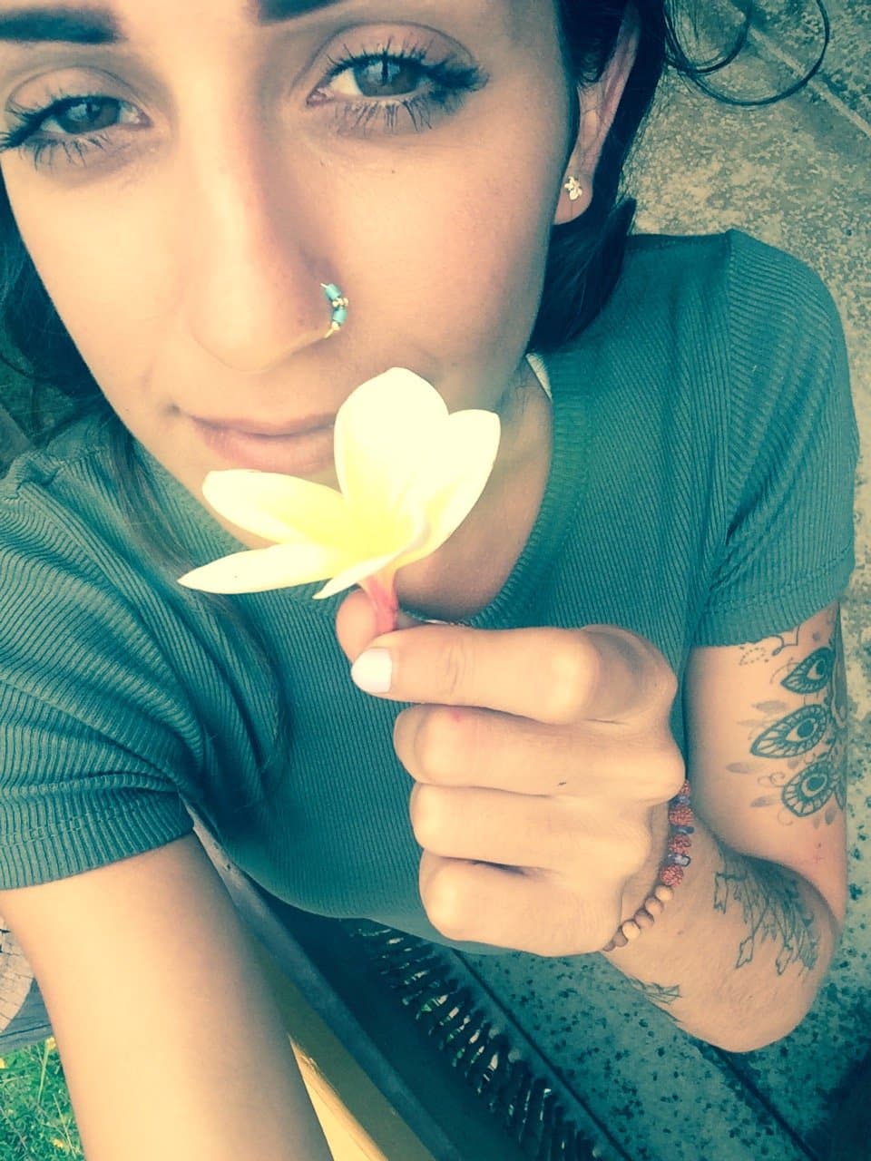 Boho. Natural Turquoise Nose Ring. Gold Filled. Indian nose ring. Handmade Nose hoop. Gold Filled. Stone and Crystal nose ring. Septum. Gift