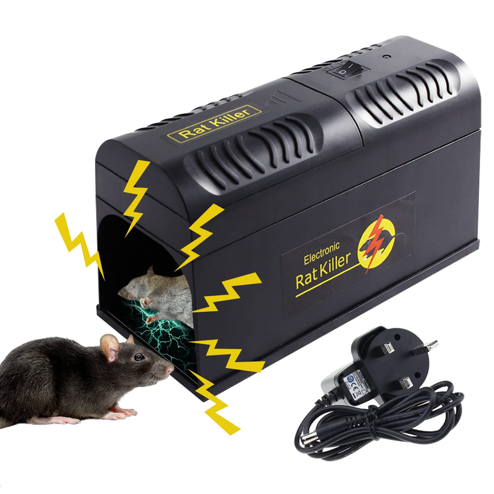 Homarket Electric Mouse Trap, No Touch,Humane & Efficient Rat Trap Instant Kill with Powerful Voltage, Indoor & Outdoor Pest Control Traps, Works for Mice Chipmunks, Squirrels, No Touch and Non-Toxic