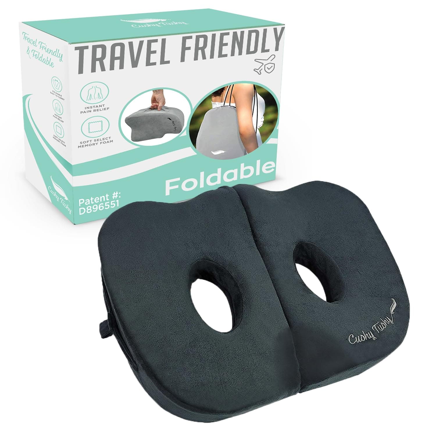 Seat Cushion | Premium Foldable Sit Bone Cushion for Pressure Relief, Hip, Hamstrings & Sciatica Comfort | Butt Pillow | Ergonomic Ischial Tuberosity Support for Home, Office & Driving