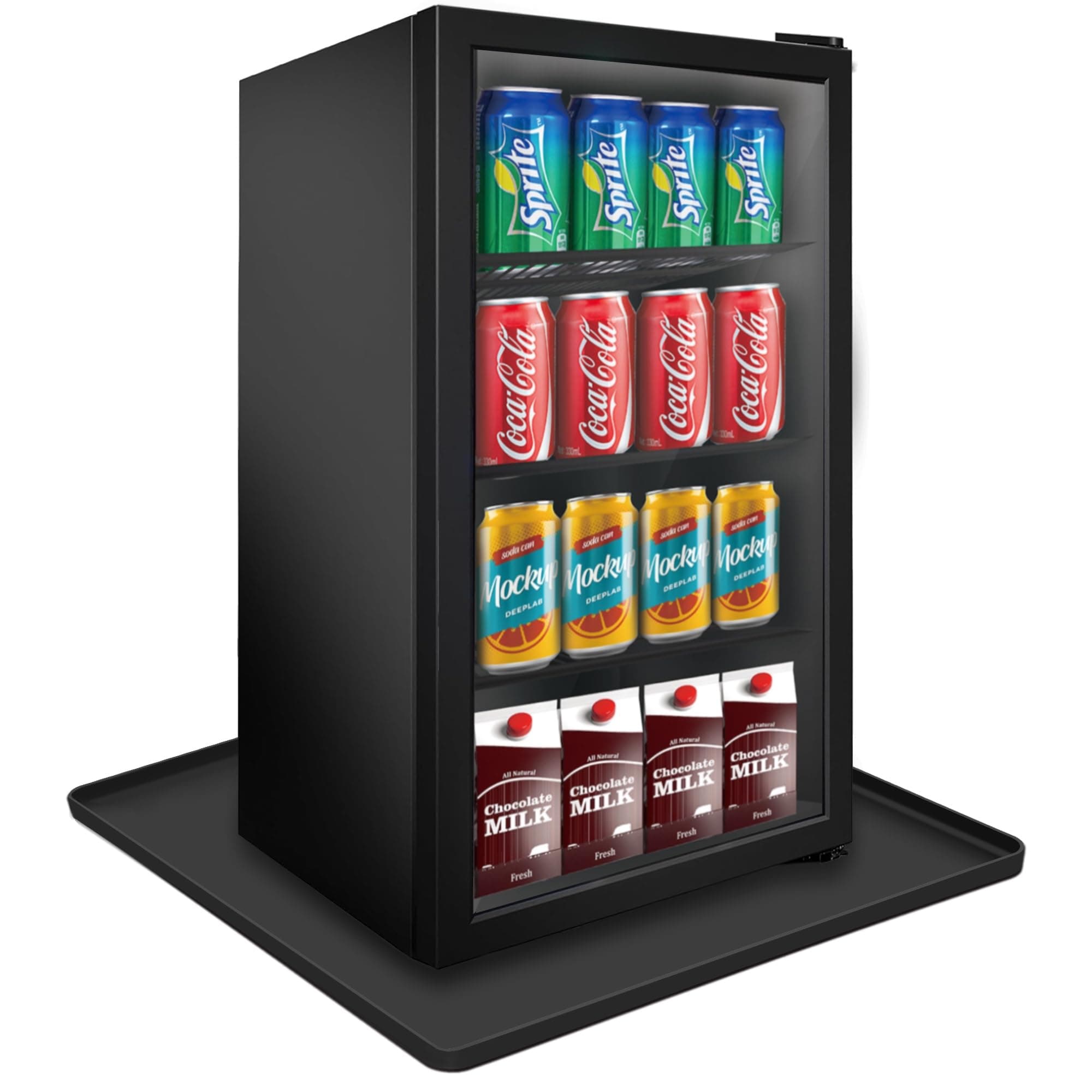 Mini fridge Silicone Mat with Raised Edge, Under Washing Machine Pad Under Mini Refrigerator Freezer Protect From Appliance Leaks Water Spills absorbent (Black)