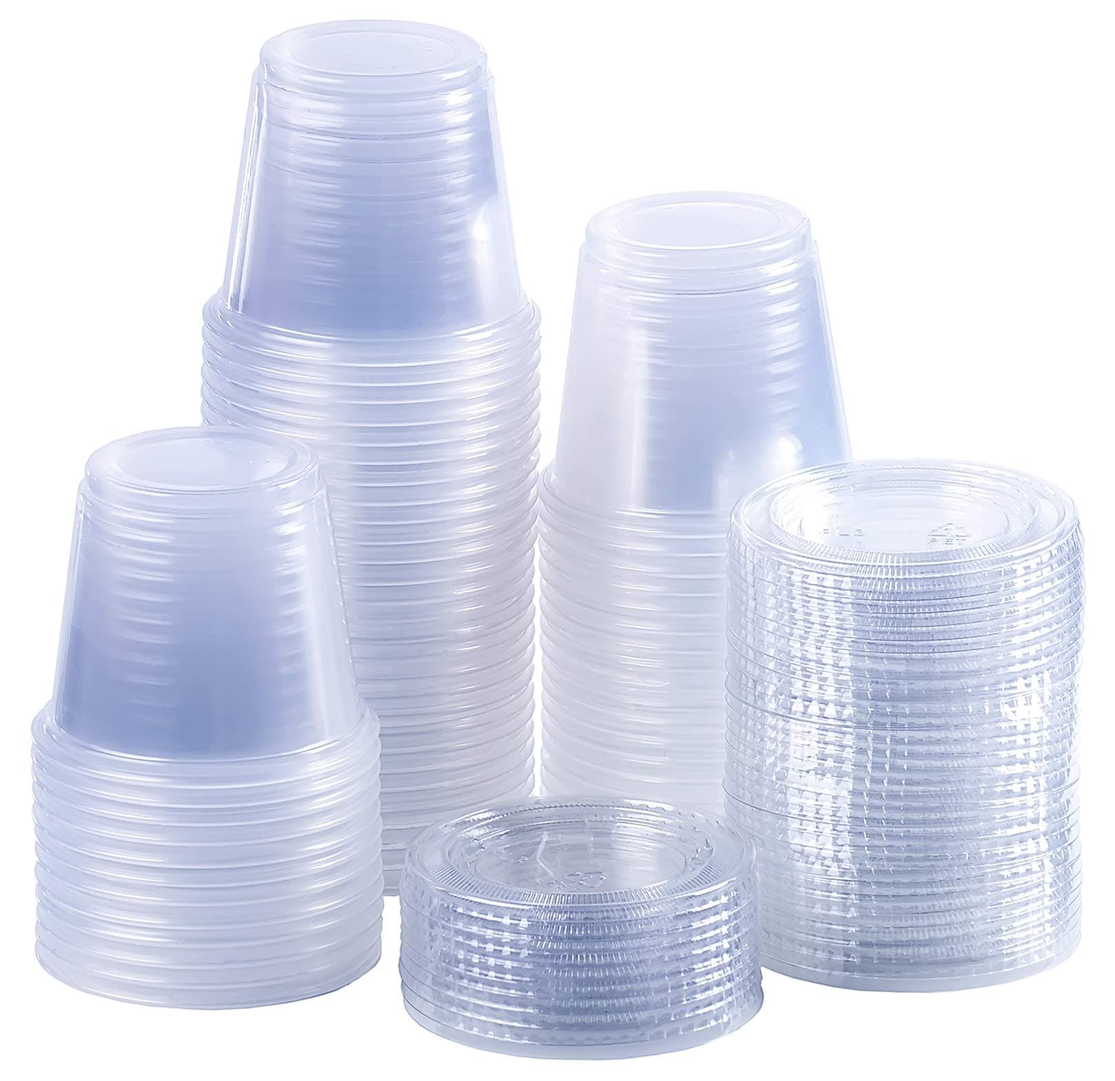TashiBox 5 oz Disposable Portion Cups Souffle Cups With Lids, Set of 100, Jello shot cups, Souffle cups, Sampling cups, Condiment Containers