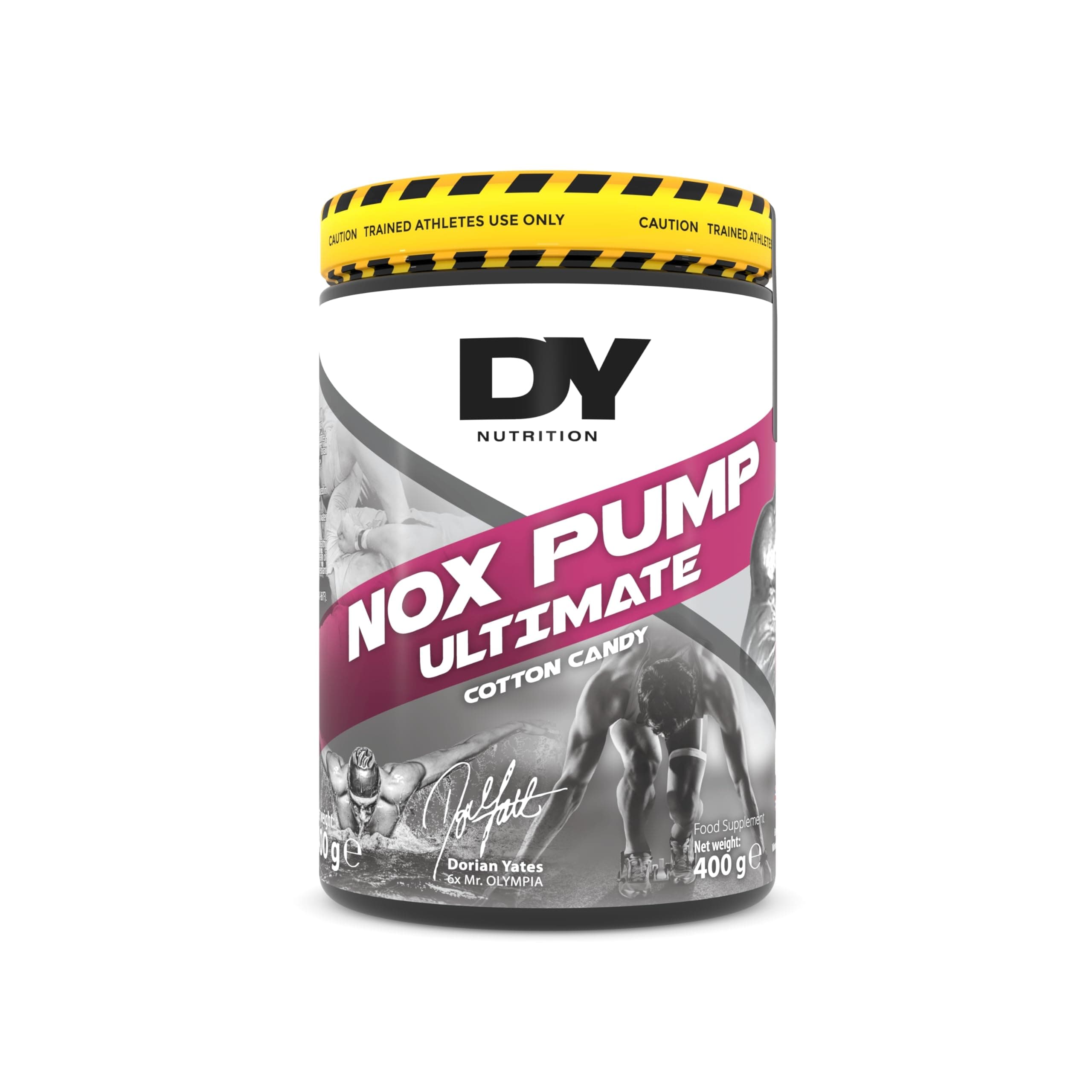 DY Nutrition - NOX Pump Pre Workout Powder | 350mg Caffeine | Cotton Candy Flavour | High Performance Preworkout for Focus, Pump & Energy with L-Citrulline, Beta Alanine, L-Tyrosine. 400g. 20 Servings