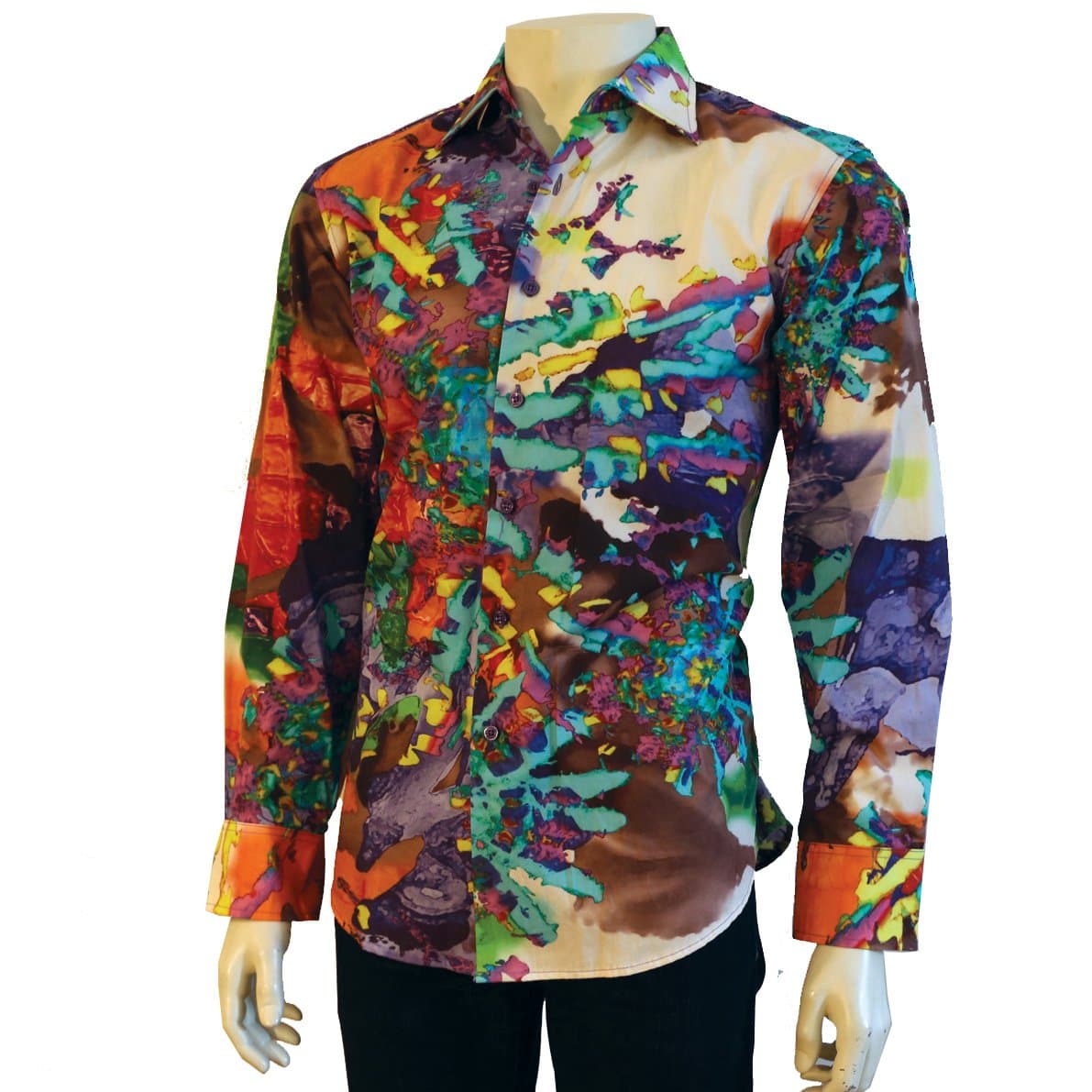 Creme de Silk CDS Risen Men's 100% Cotton Digital Print Shirt 5003 Kandinsky