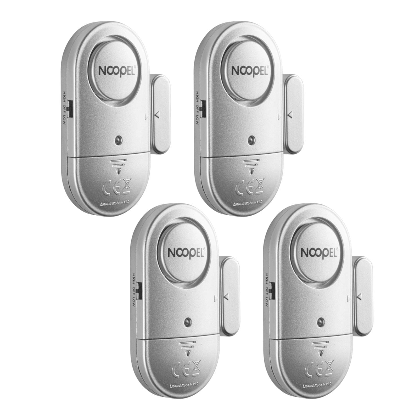 Door Window Alarm Sensors 4 Pack New Version with Two Volume Levels NOOPEL Burglar Intruder Entry Sensor Alert for Home Security with Batteries Included