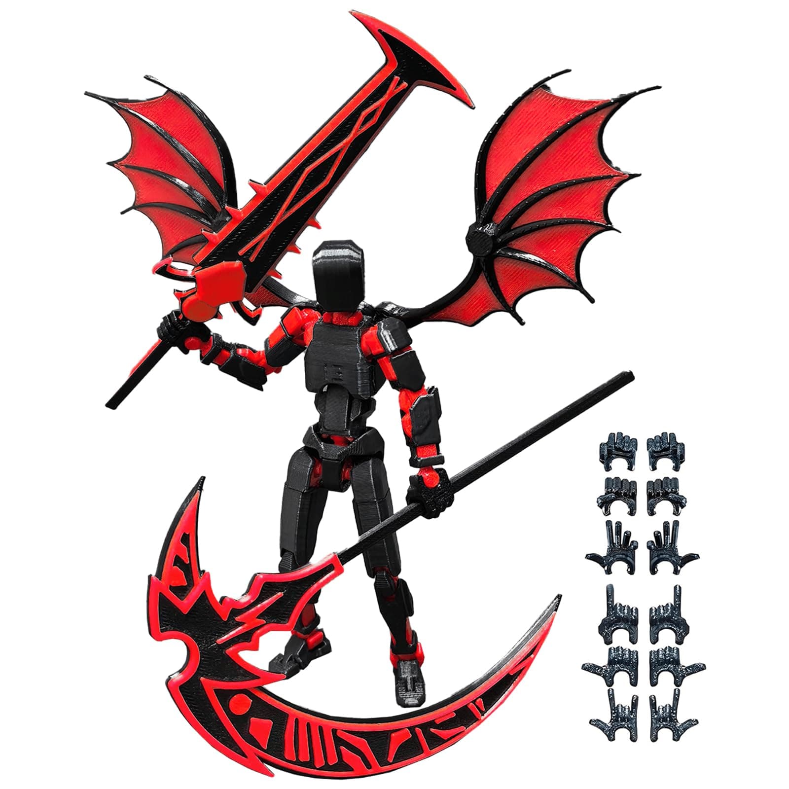 T13 Action Figures Set (Assembly Completed) Lucky 13 Action Figure,3D Printed Robot 13 Action Figure, Dummy 13 Set, for Collectors Desktop Decorations, Red