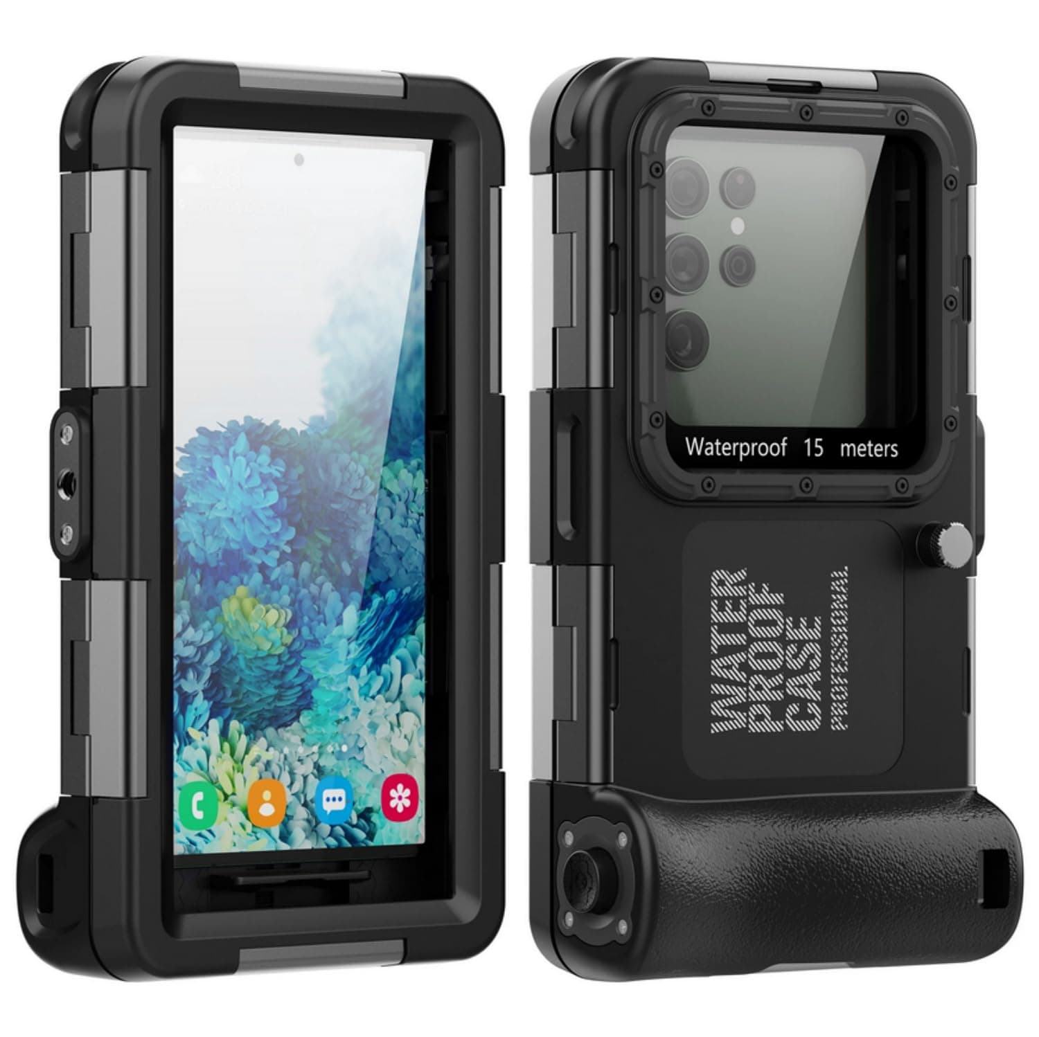 SKEIDO IP68 Waterproof Phone Case for iPhone 16/15/14/13/12 Pro Max for Samsung S22/S23 for Huawei 15M/50ft Professional Diving Case Swimming/Diving/Snorkeling Underwater Photography Protection