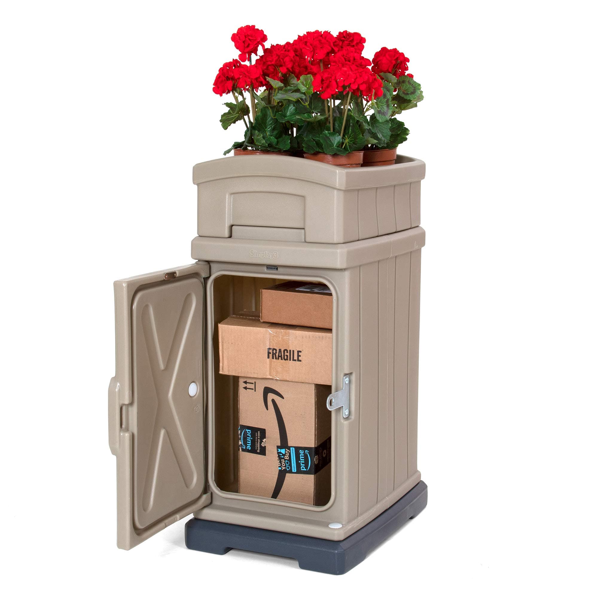 Simplay3 Hide Away Delivery and Storage Box - Secure Home Delivery Box for Packages Shipped to The Home 5 Cu. Feet, Tan