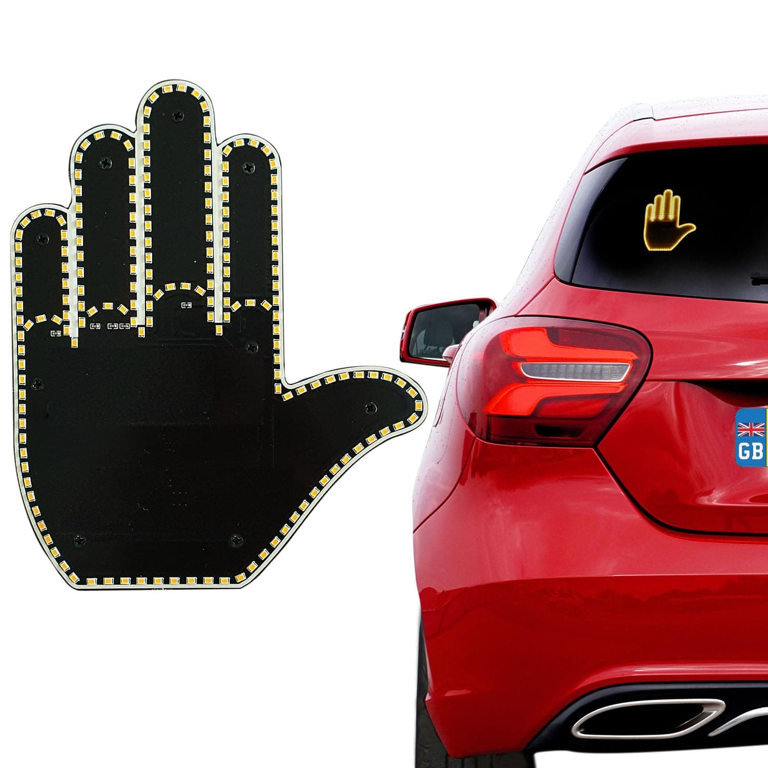 Middle Finger Car LED Light, Funny Gesture Light for Back Window, Vehicle Gadgets with Remote Control, Novelty and Funny Car Accessories for Men and Women