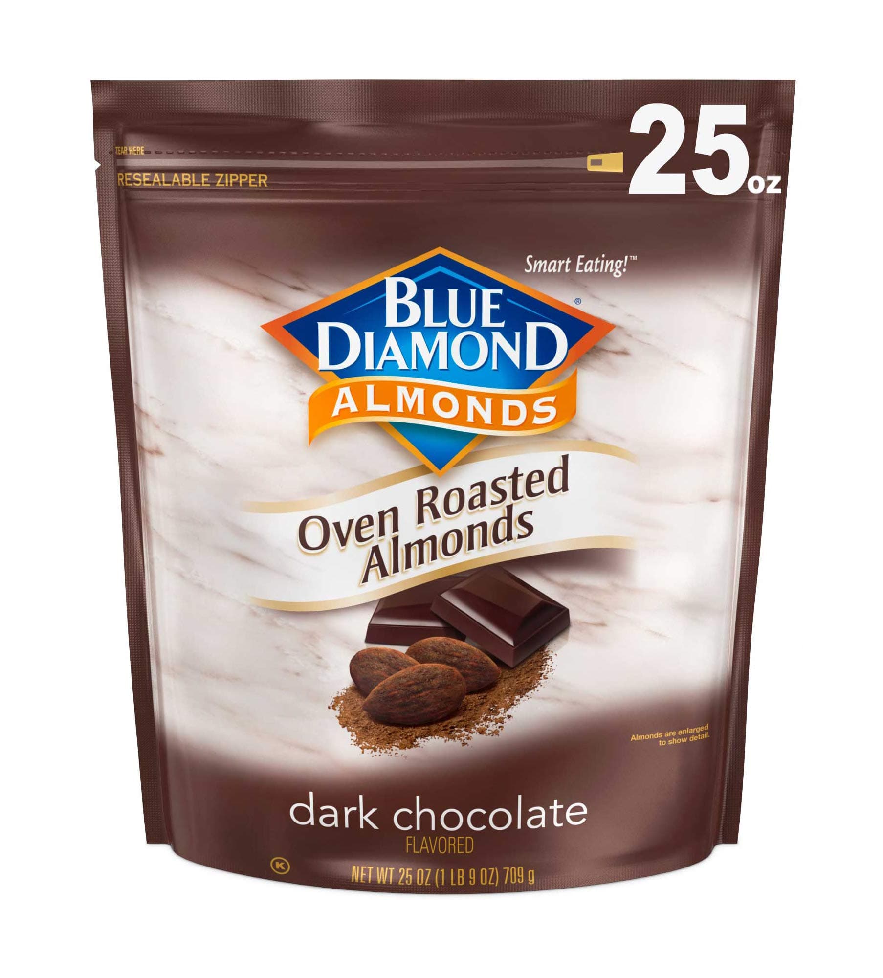 Blue Diamond Dark Chocolate Flavored Oven Roasted Almonds, 25 Oz by Blue Diamond Almonds