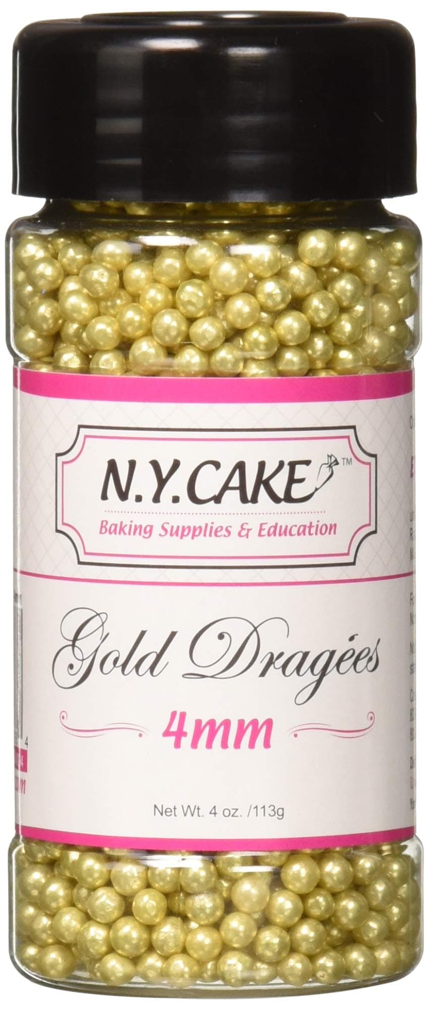 Gold Dragees 4mm By NY Cake 4oz