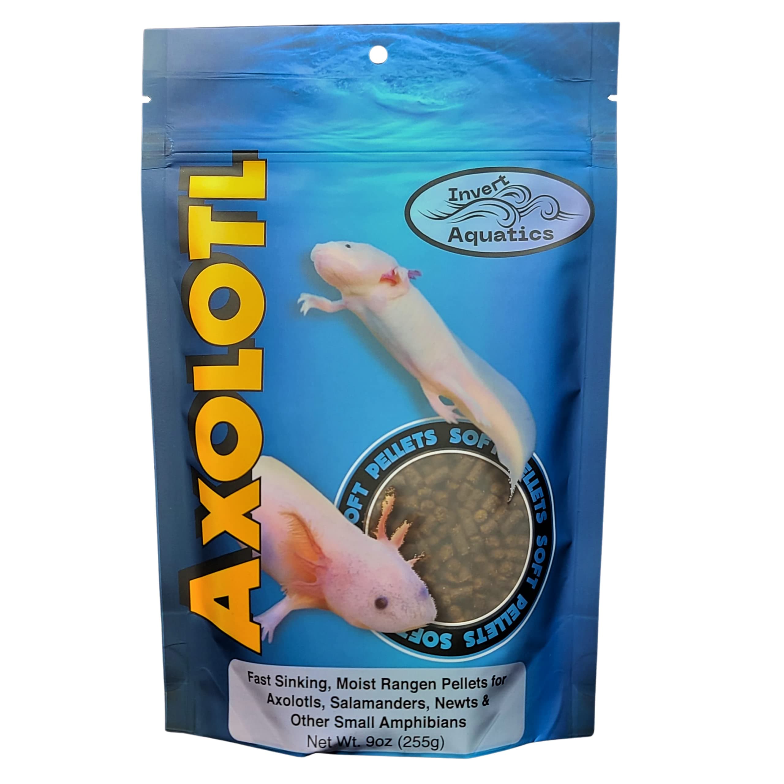 Soft Pellets for Axolotls - Moist Sinking Diet for Axolotl, Newts, Salamanders & Other Small Amphibians (9 oz (255g))