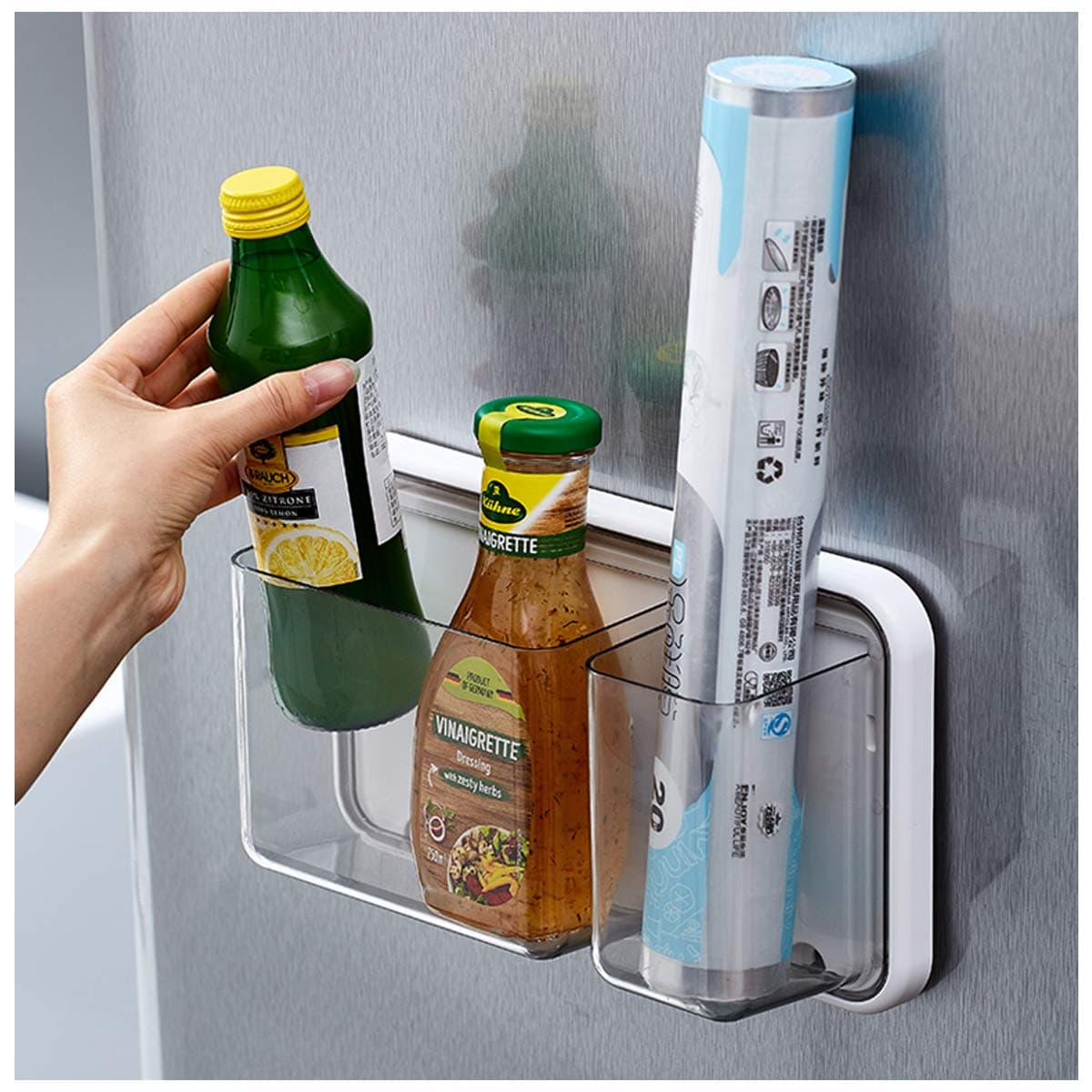OBOR Home & Kitchen Magnetic Storage Rack Fridge Strong Magnetic Microwa Oven Washer Refrigerator Small Sundries Scissors Peeling Knife Plastic Wrap Organizer, 10" L x 3.3" W x 6" H