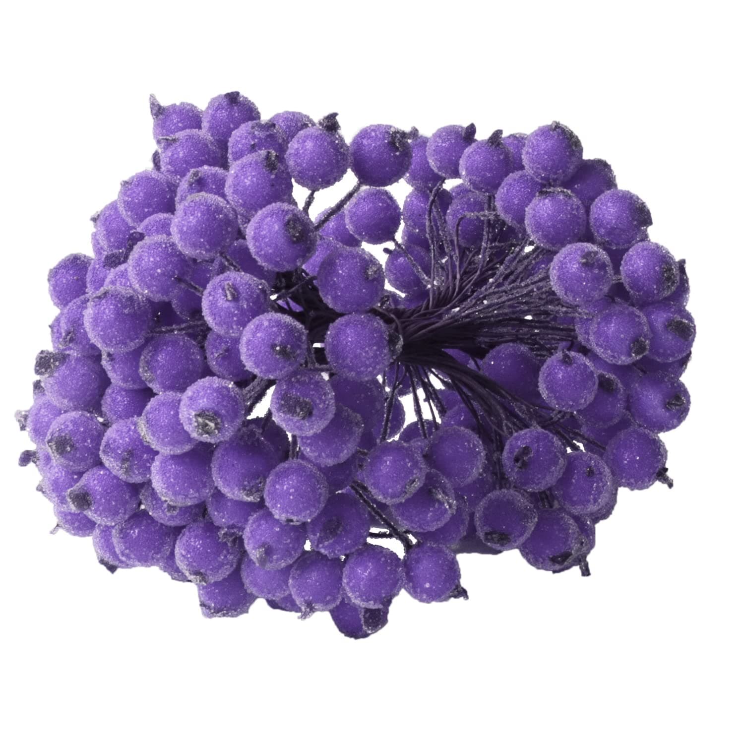 KKSTY 200 Pcs/100 Wired Berries Stems Artificial Frosted Berries Christmas Holly Berries Mini Fruits for Xmas Tree Decoration Wreath Garland Making Supplies…