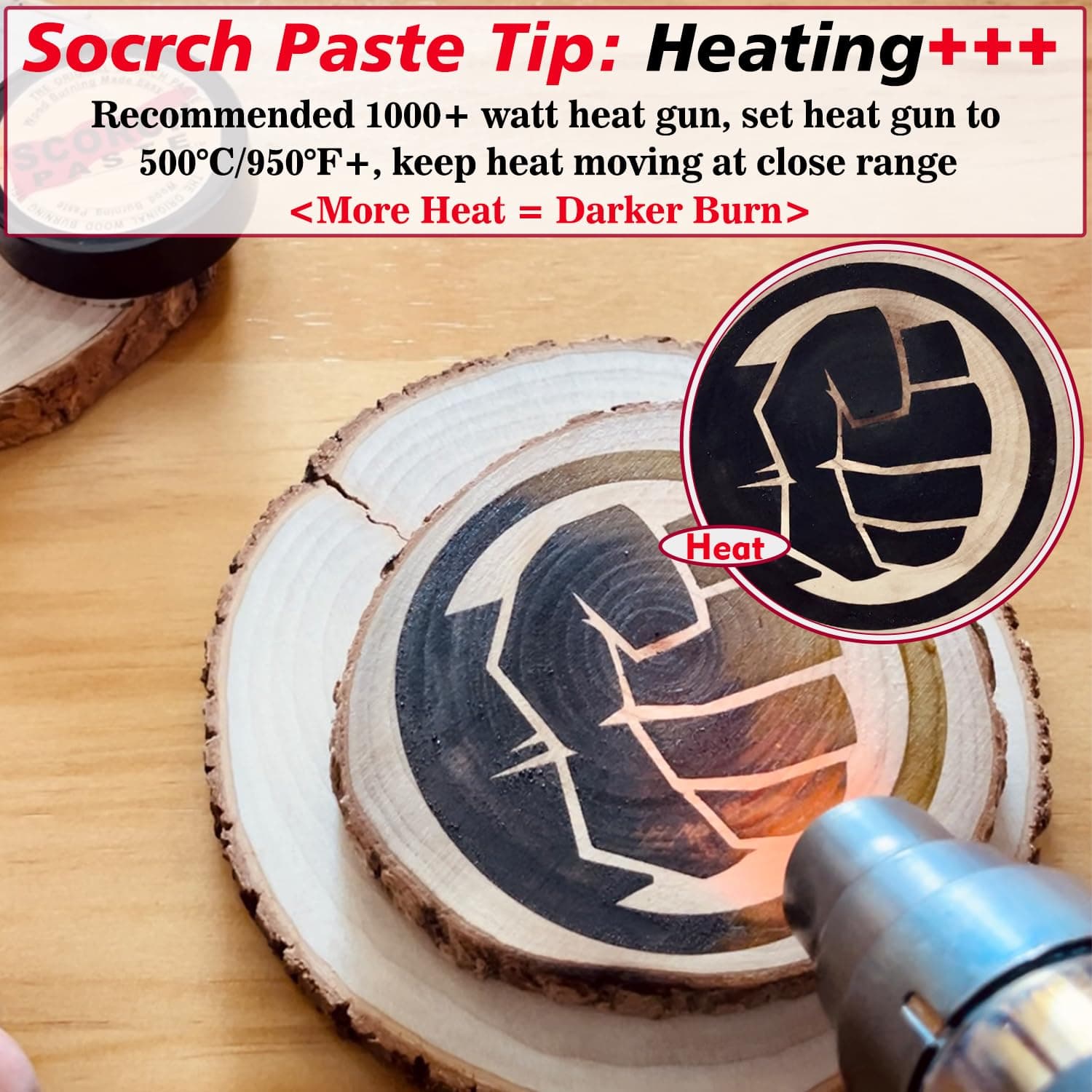 Scorch Paste - Wood Burning Paste, Burning Gel for Crafting & Stencil, Accurately & Easily for DIY Arts, Wood, Canvas & More - 3 OZ