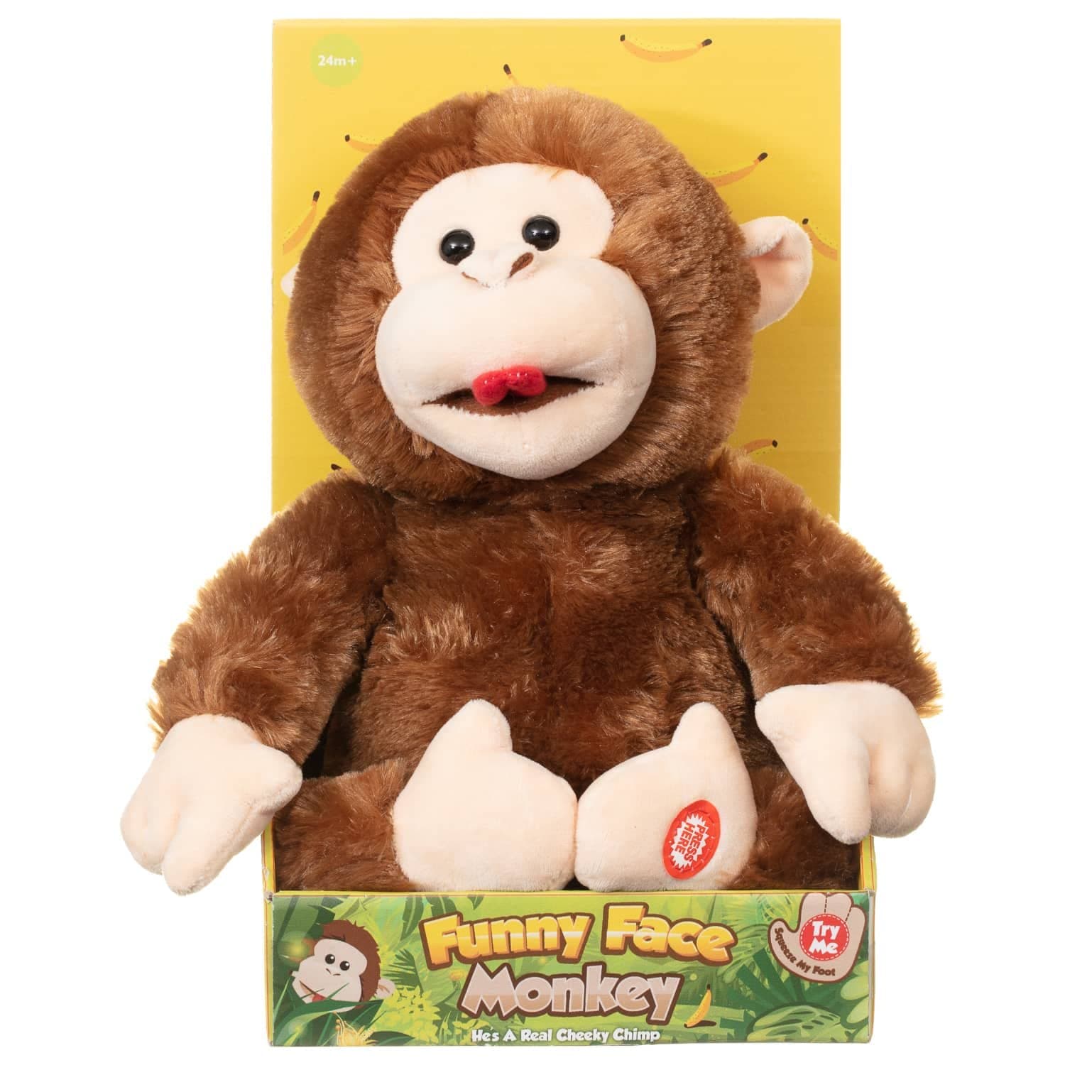 ajFunny Face Monkey Electronic Soft playing comfort sleeping style Toy