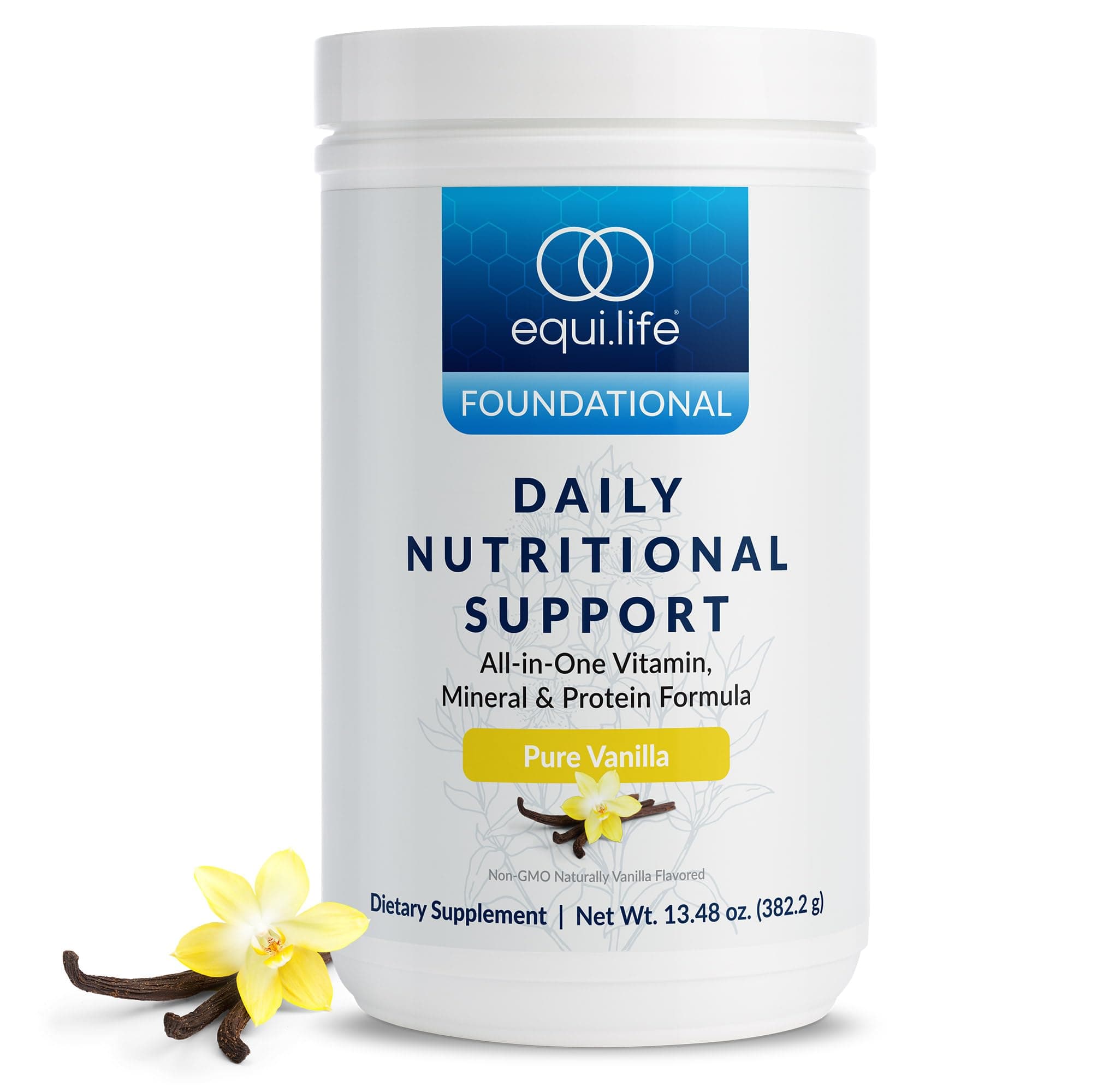 Daily Nutritional Support, All-in-One Multivitamin Meal Replacement, Pure Vanilla Flavor, 15G Plant Protein, Supports Overall Wellness Including Energy, Digestion, & Skin, 14 Servings Tub