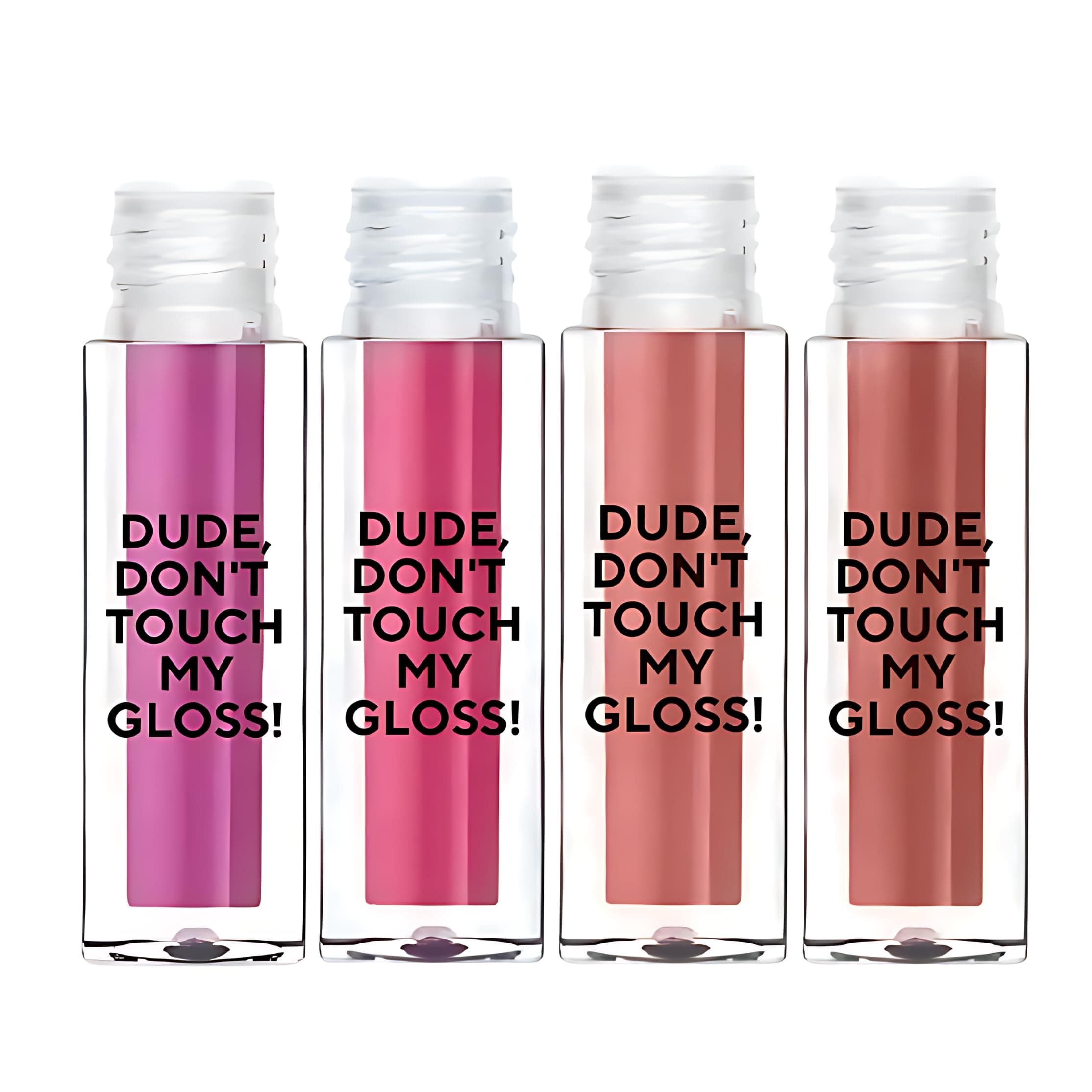 Blur India Dude, Don't Touch My Gloss | 4 Juicy Gloss At 599 | Glossy Lip Tint + Oil | Pigmented AF | Juicy, Non-Sticky, Moisturizing | 2.5 ml each