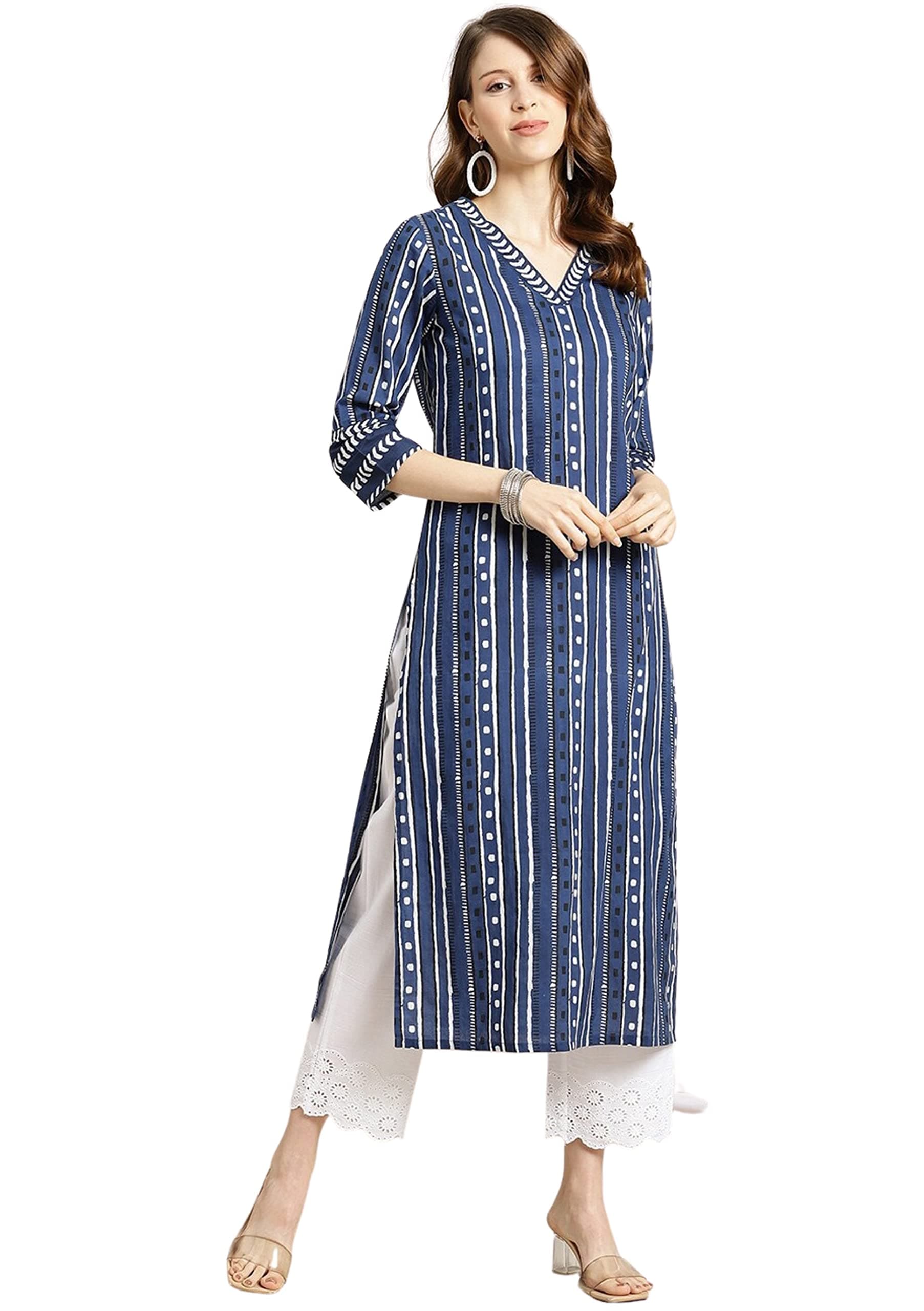 Ladies Cotton Printed Straight Kurti