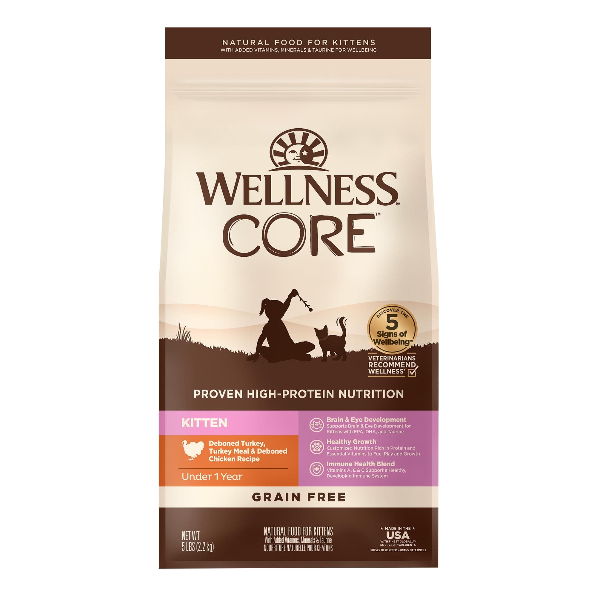 CORE Grain-Free Kitten Formula Dry Cat Food, 5 Pound Bag