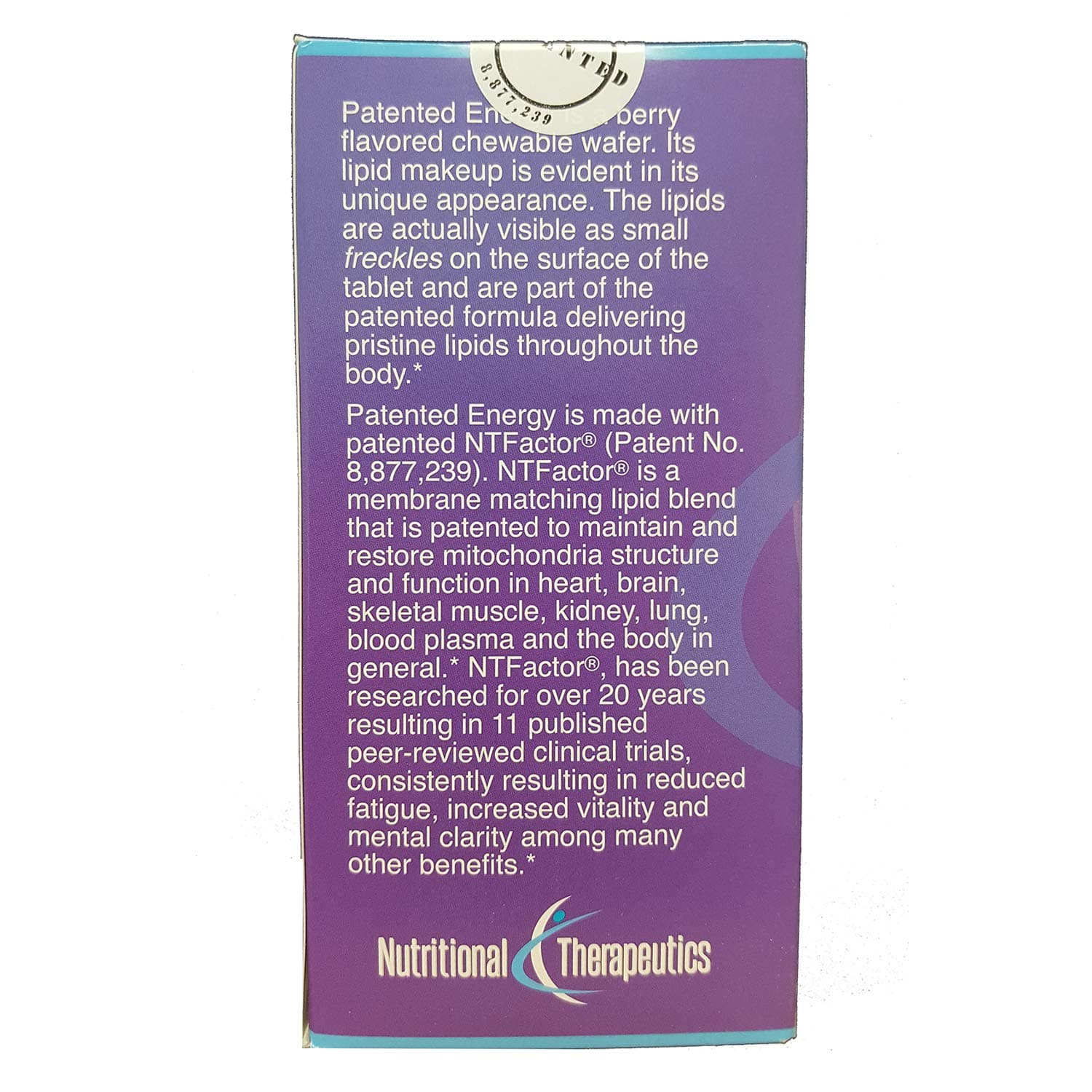 Nutritional Therapeutics Patented Energy With NT Factor, 60 Mixed Berry Chewable Wafers