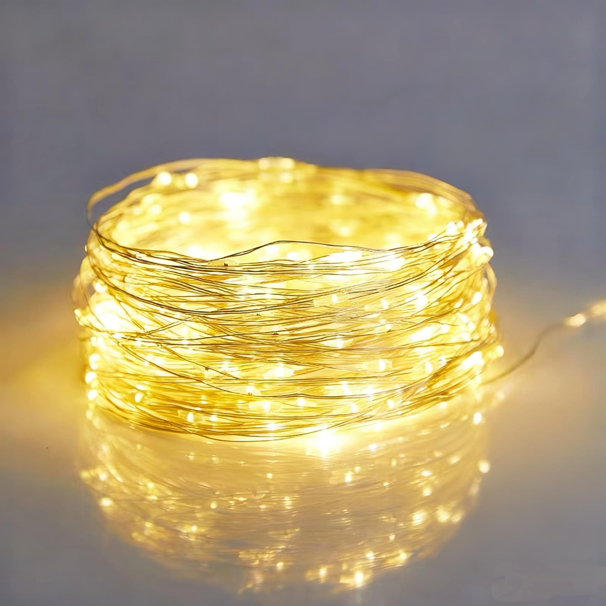 String Starry Fairy Light AA Battery Operated Decorative 5m/16.4Ft 50 Led Bright Micro Ultra Thin LED Lights on Silver Wire for Christmas DIY Decoration (Warm White)