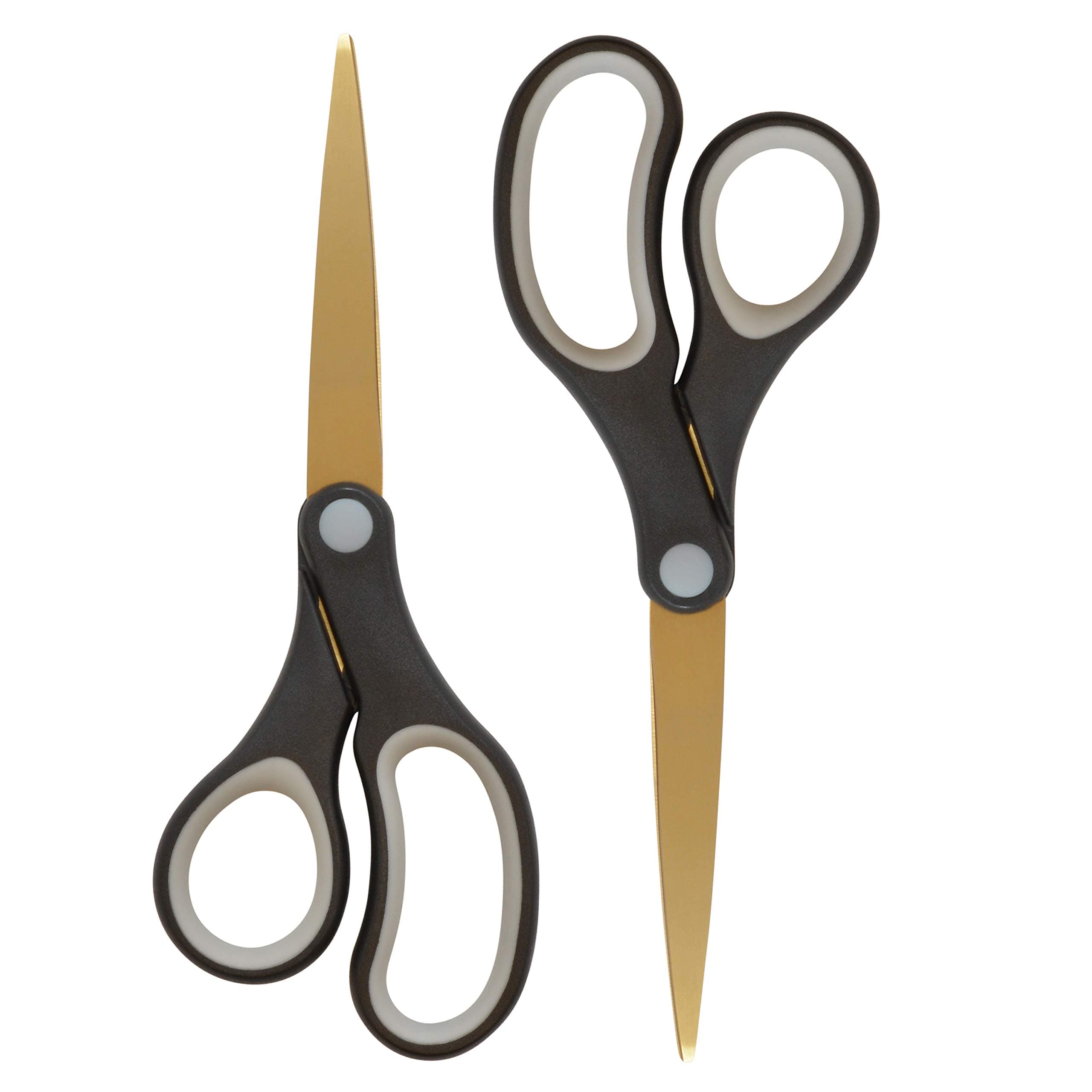 Westcott 55847 8-Inch Titanium-Bonded Scissors For Office and Home, Black/Gold, 2 Pack